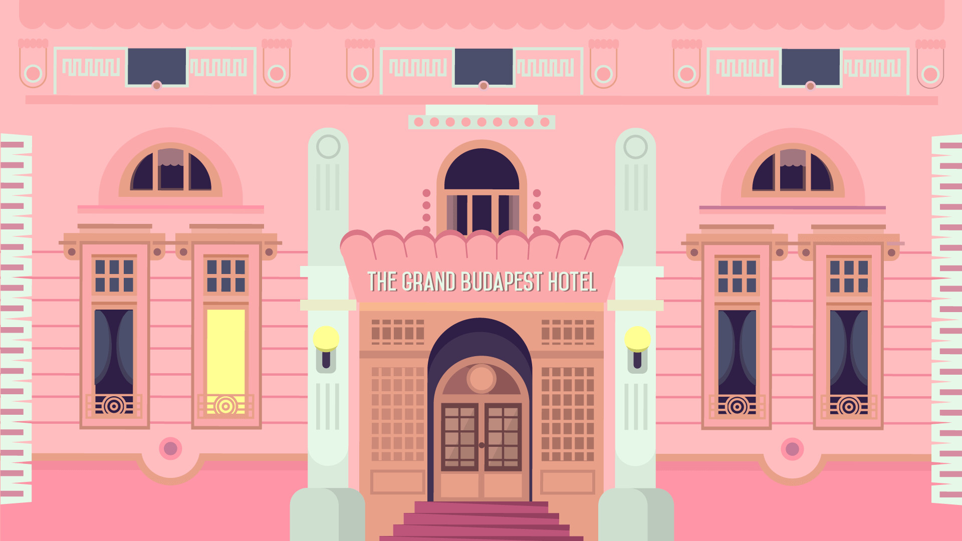 The Grand Budapest Hotel, Wes Anderson's masterpiece, Artistic wallpapers, Hotel aesthetics, 1920x1080 Full HD Desktop