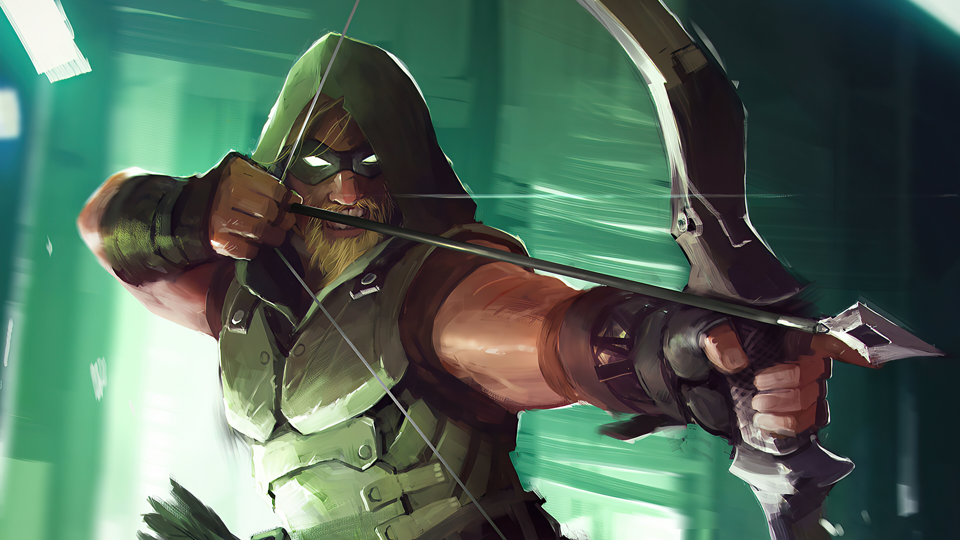 Green Arrow, Artistic masterpiece, HD artwork, Superhero depiction, 3840x2160 4K Desktop