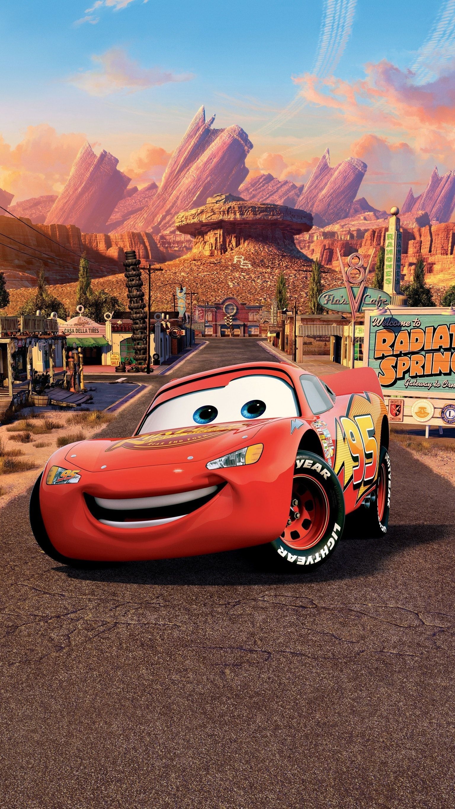 Lightning McQueen, Disney Cars, Animation, Movie franchise, 1540x2740 HD Phone