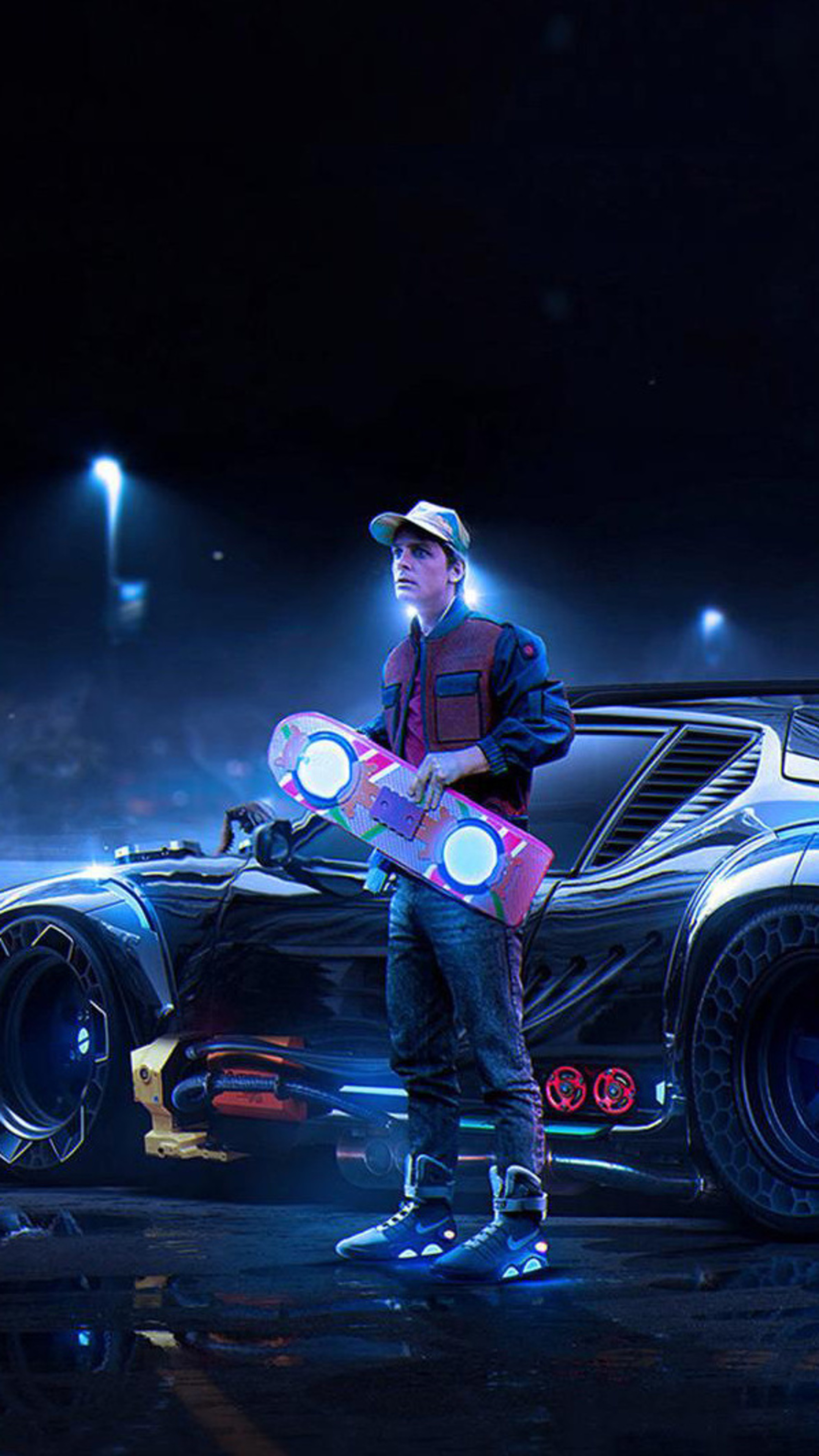 Back to the Future Delorean, Marty McFly, Sony Xperia X XZ Z5 Premium, HD 4K wallpapers, 2160x3840 4K Phone