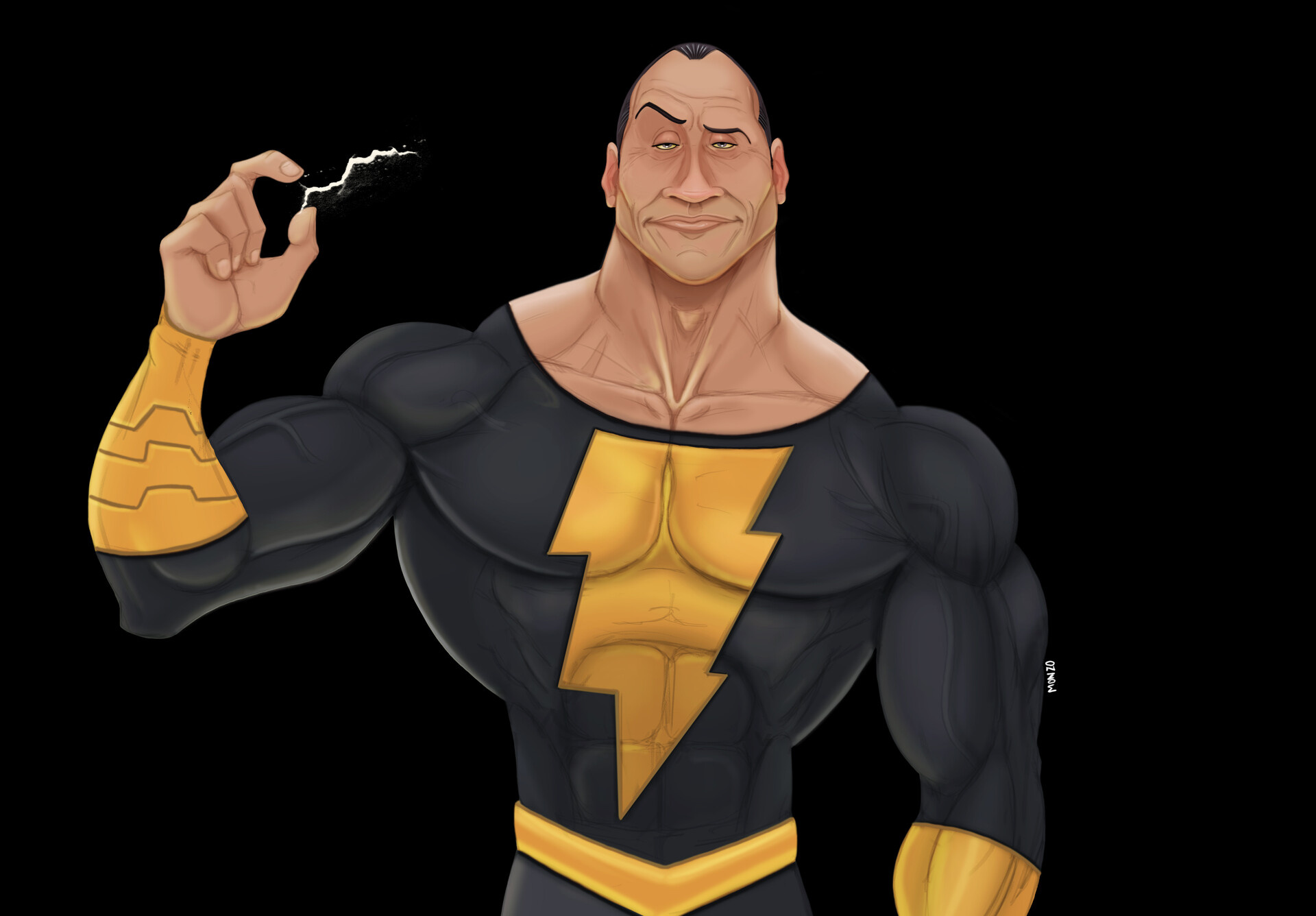 Black Adam, Monzo artwork, Striking aesthetics, Dark and mysterious, 1920x1340 HD Desktop