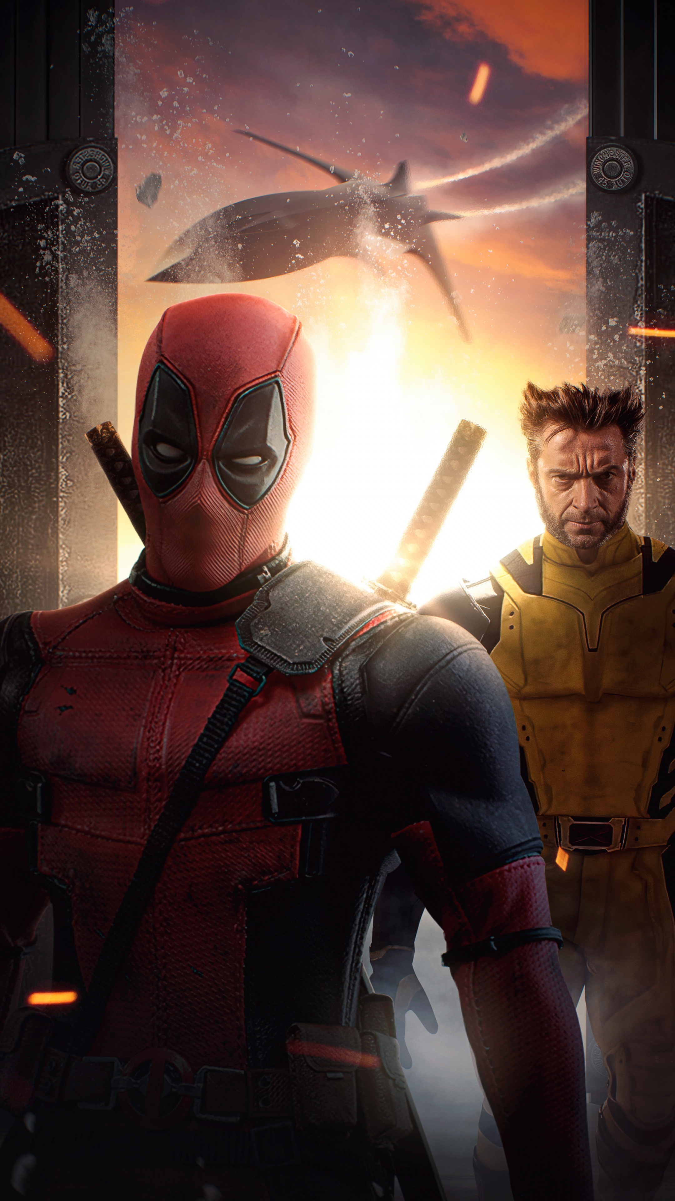 Deadpool, Wolverine, Hugh Jackman, Marvel, Cinematic, 2160x3840 4K Phone