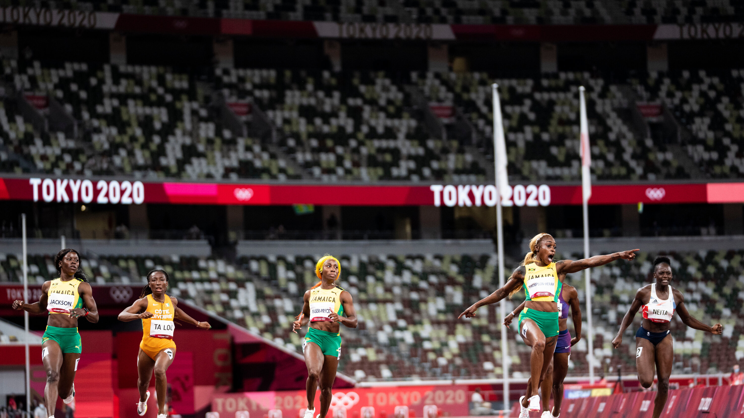 Shericka Jackson, World championships podium, New York Times, 3000x1690 HD Desktop