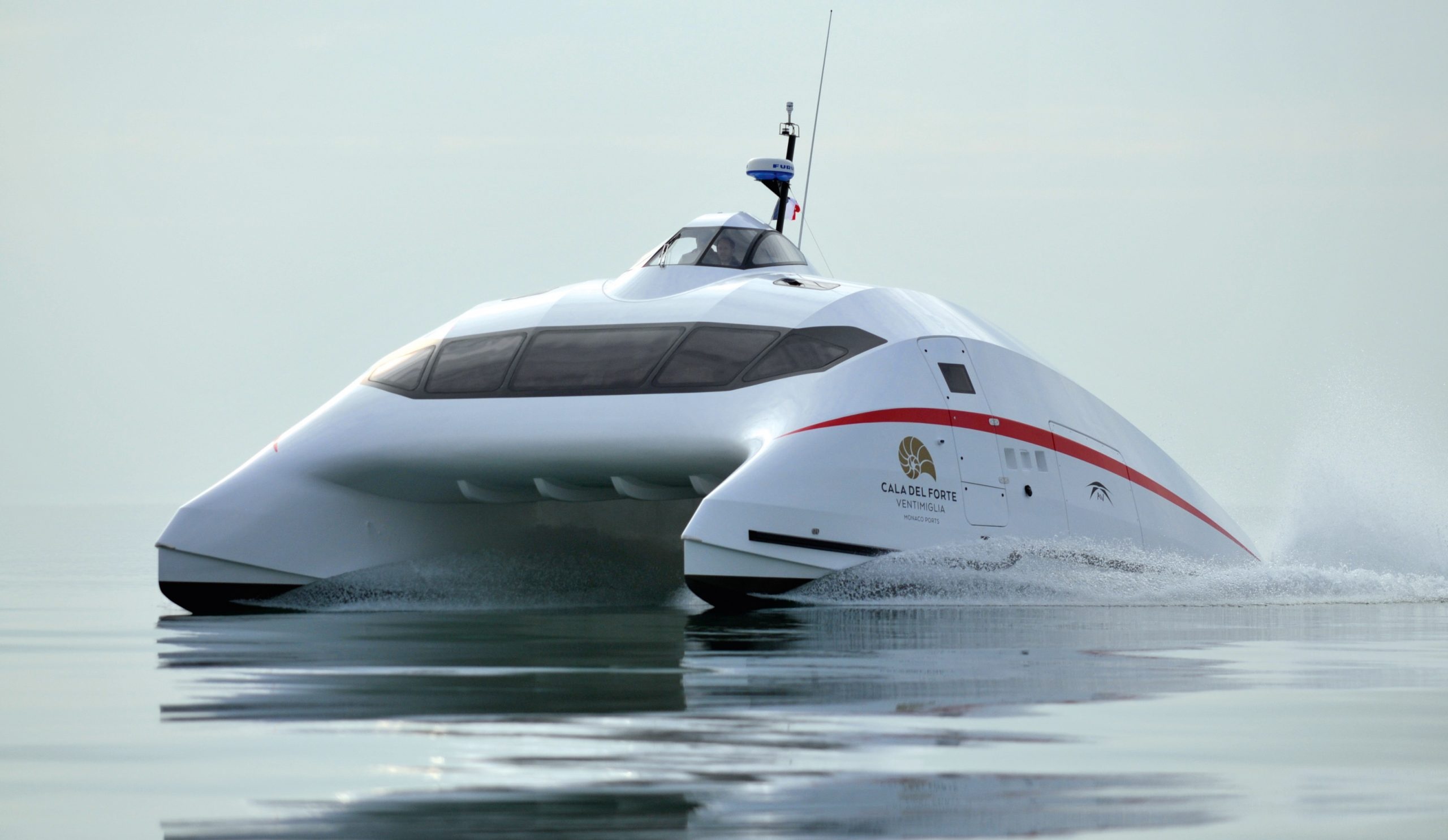 Catamaran, Aerodynamic A2V, Future of yachts, Innovative design, 2560x1490 HD Desktop