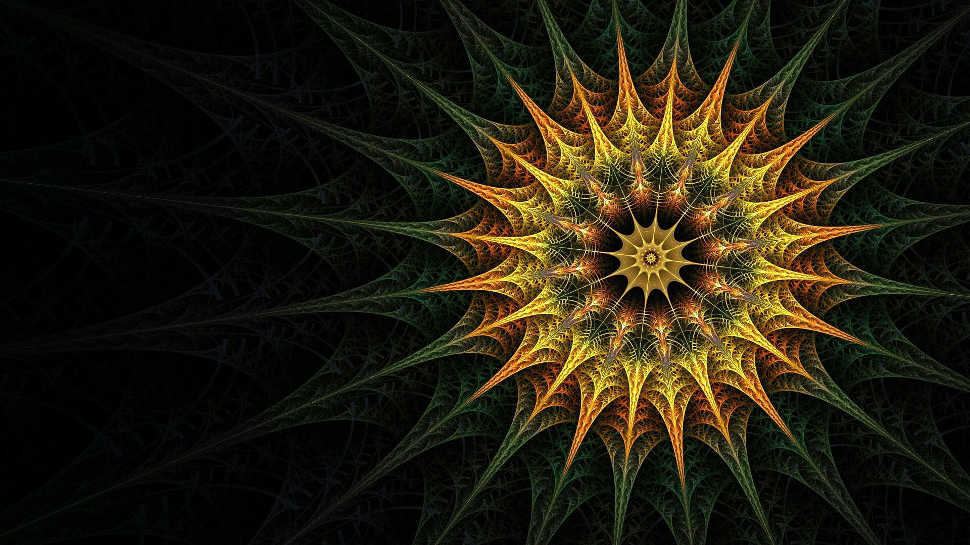 Fractal art wallpaper, Symmetrical patterns, Macro photography, Artistic backgrounds, 1920x1080 Full HD Desktop