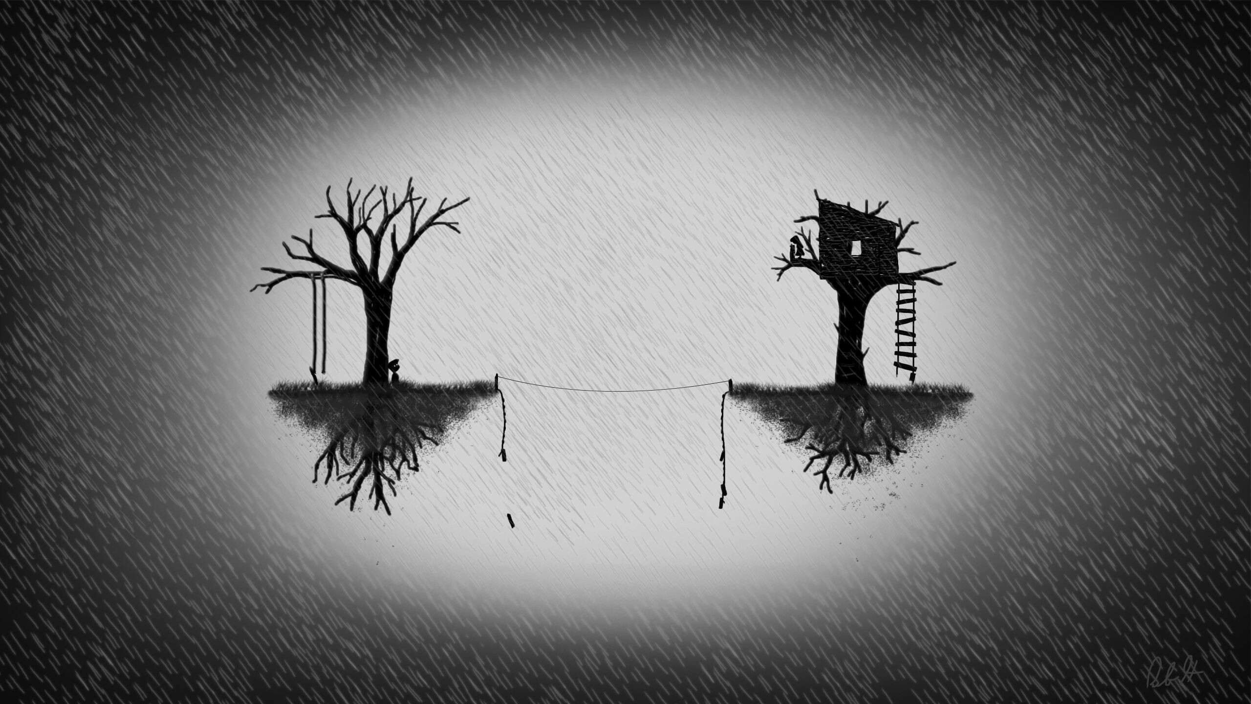 Limbo game wallpaper, Haunting experience, Limbo game protagonist, Challenging puzzles, 2560x1440 HD Desktop