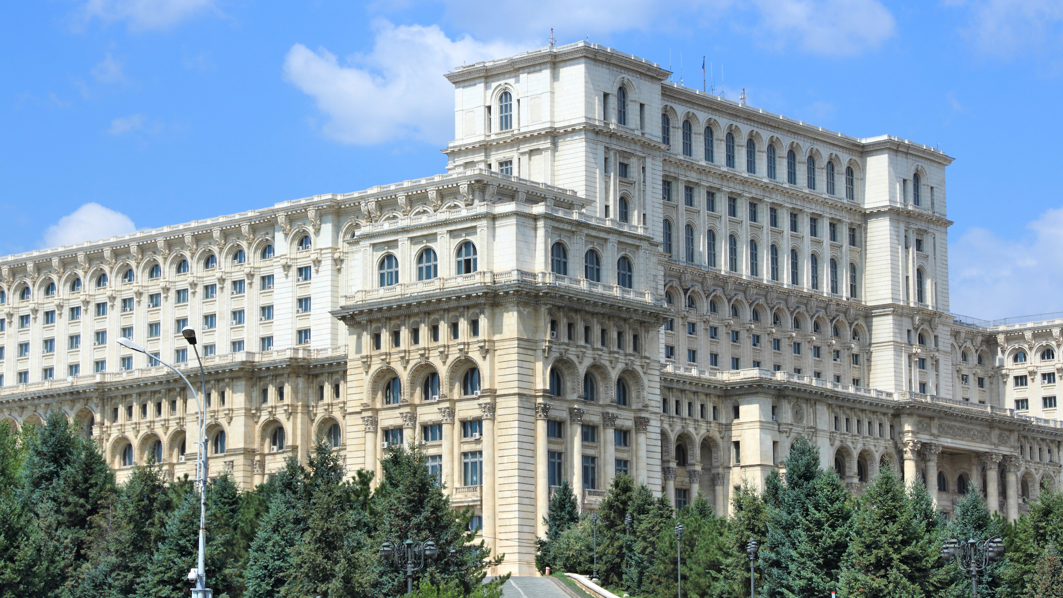 Palace of the Parliament, Romania Wallpaper, 3480x1960 HD Desktop