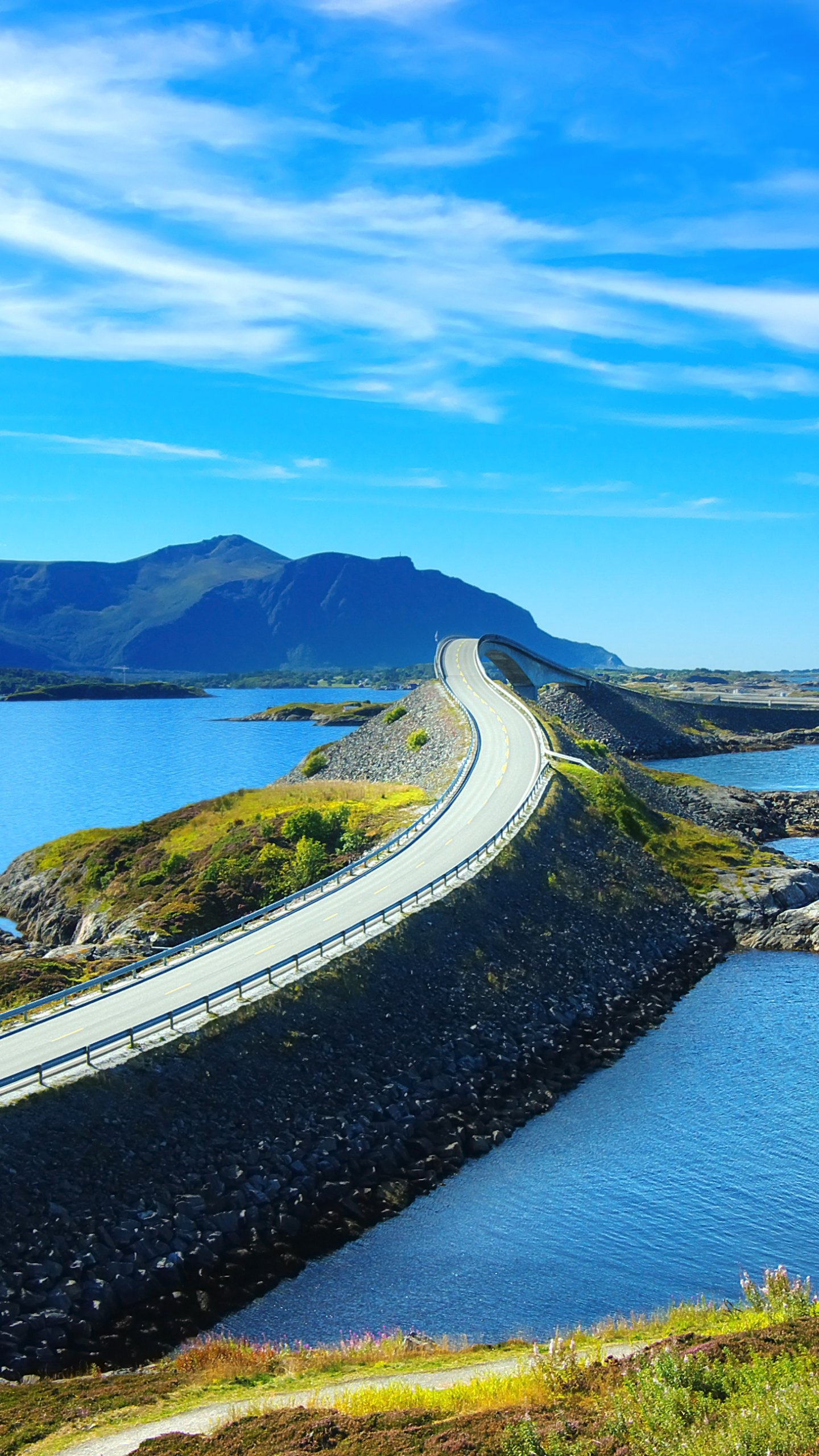 Atlantic Ocean, Coastal road, Scenic drive, Man-made beauty, 1440x2560 HD Phone