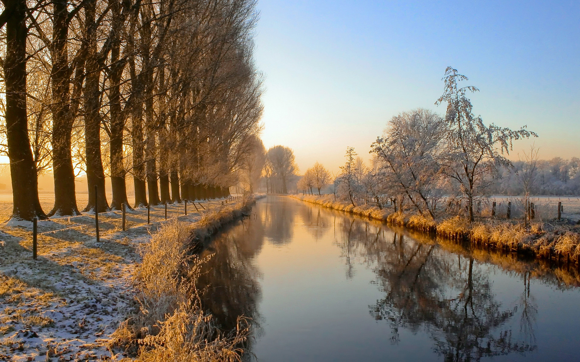 Riverside travels, Landscapes winter trees, Riverside free wallpaper, Wallpaper landscape, 1920x1200 HD Desktop