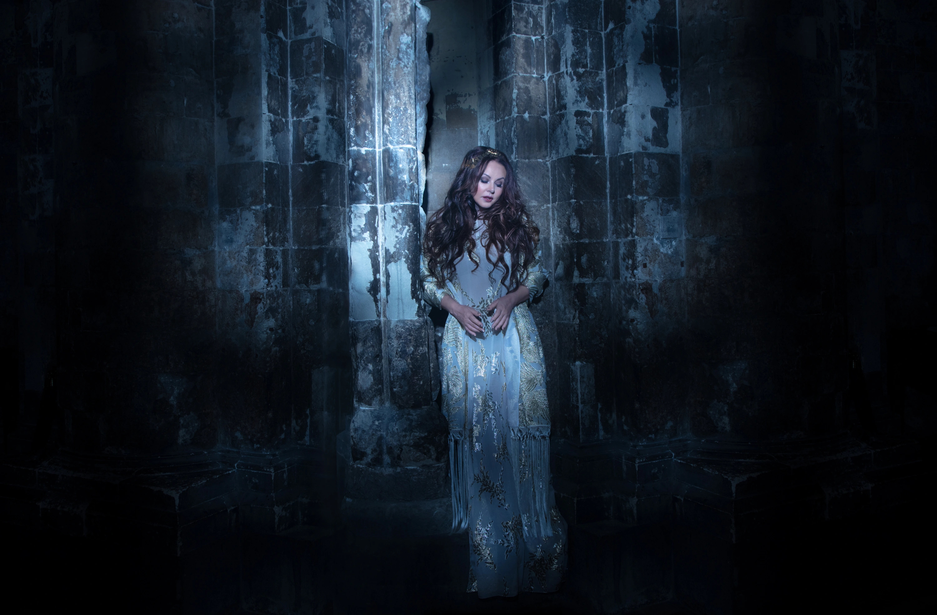 Sarah Brightman, Music angel, Beautiful hair, Singer, 3000x1970 HD Desktop