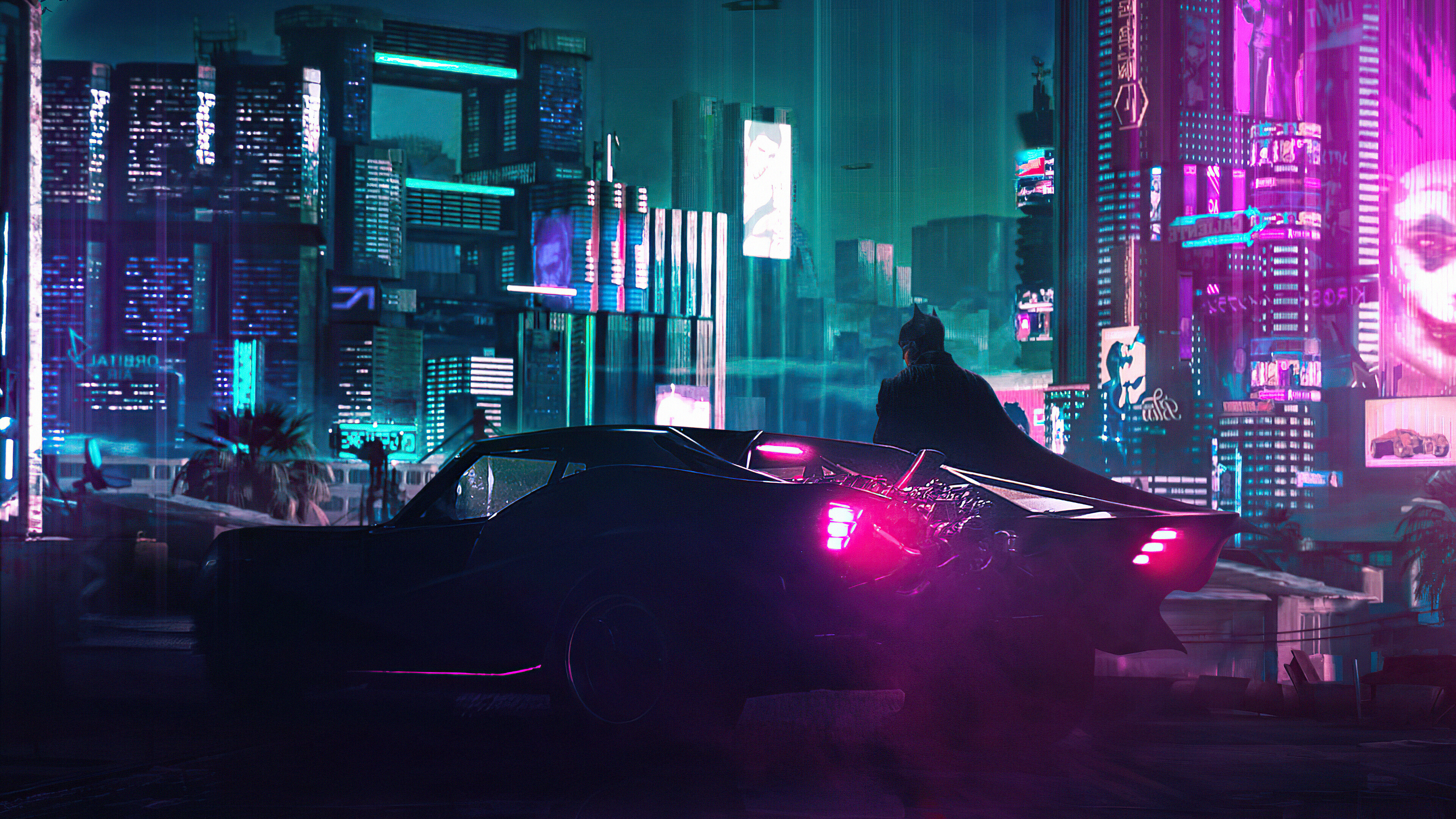 Batman in Cyberpunk 2077 wallpaper, Dark and gritty, Ultra HD, 3840x2160 4K Desktop