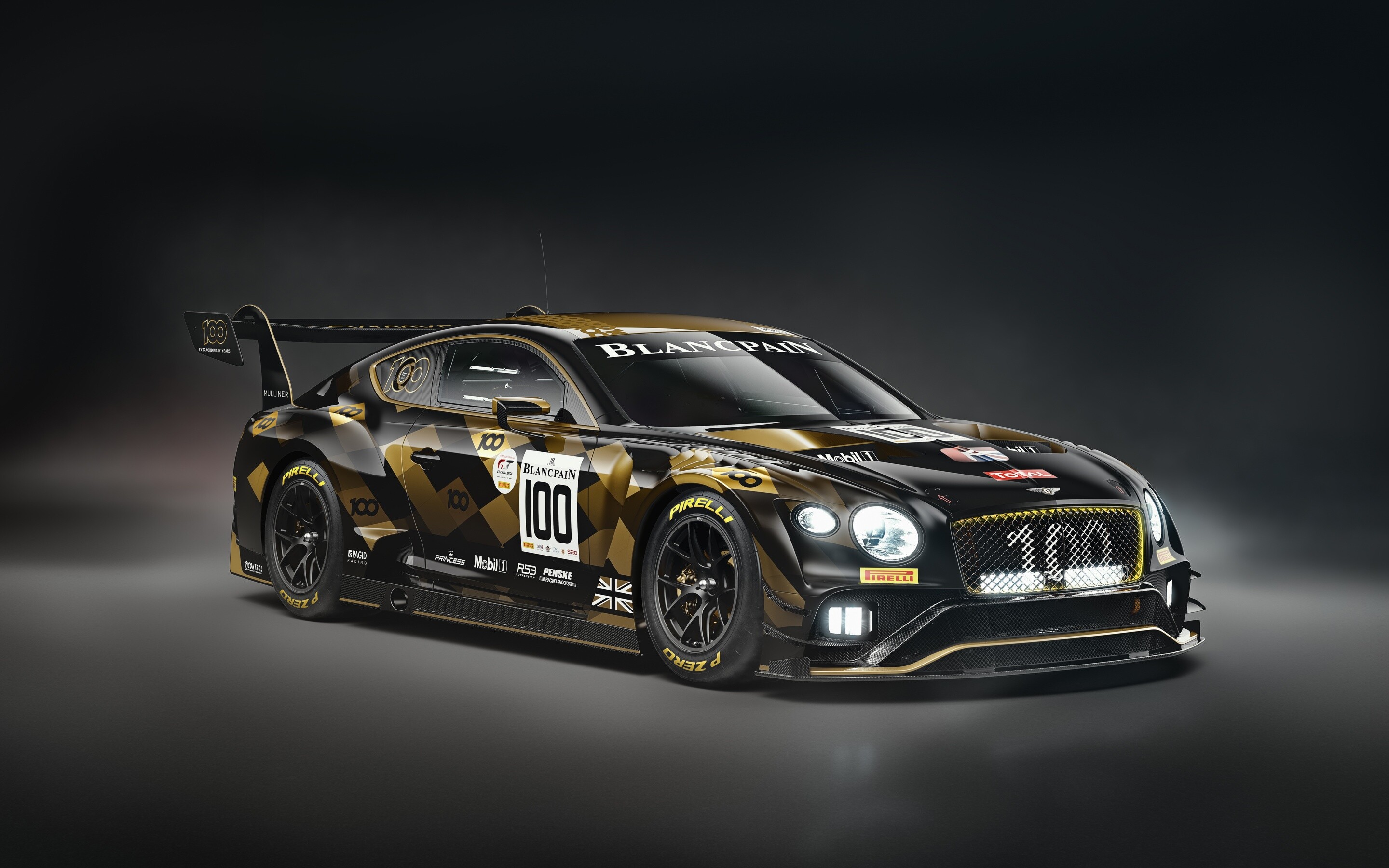 Continental GT3 wallpaper, 4K black/dark beauty, High-resolution backdrop, Racing excellence, 2880x1800 HD Desktop