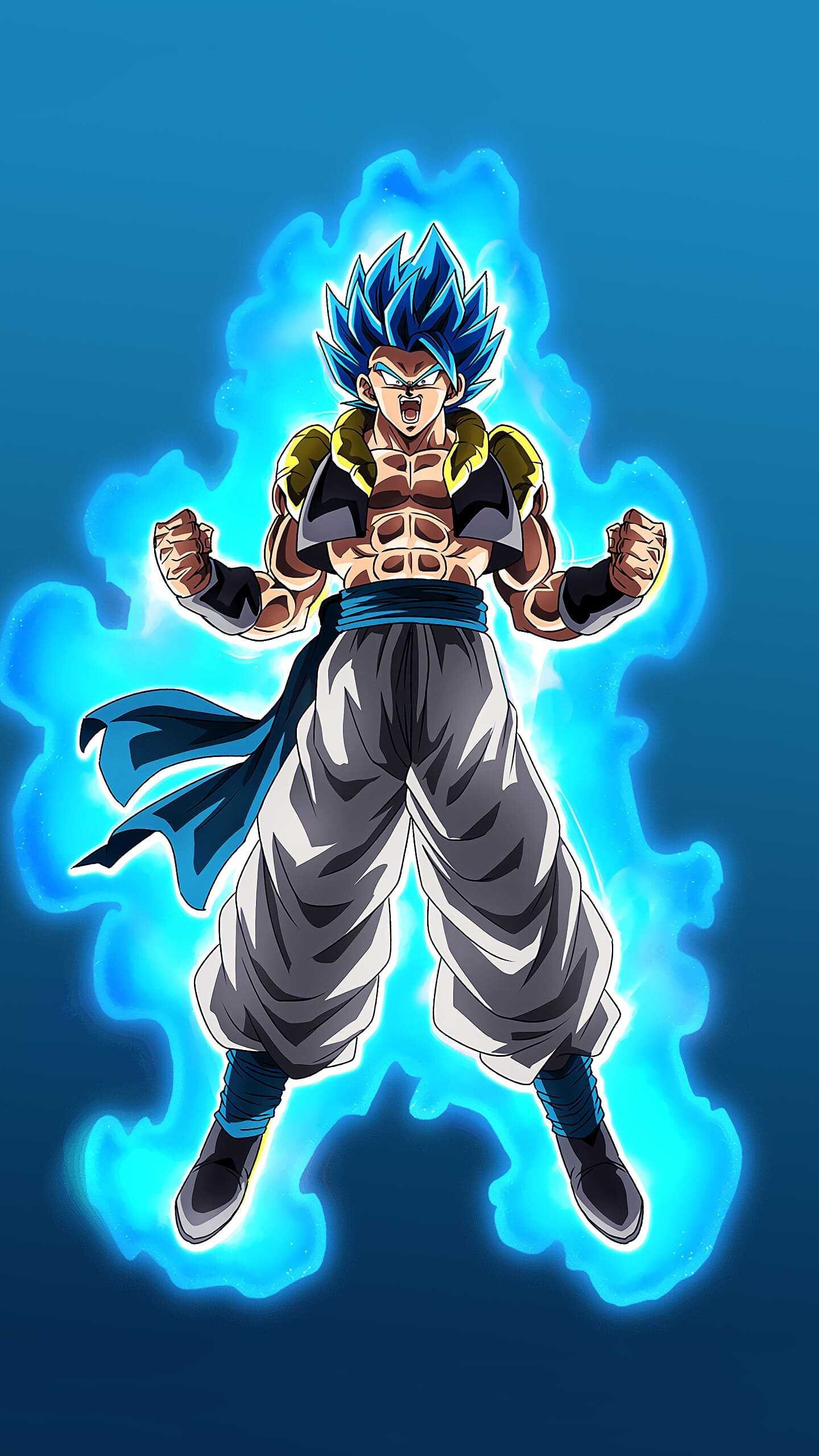 Gogeta, Dynamic artwork, Anime character, Powerful warrior, 1440x2560 HD Phone