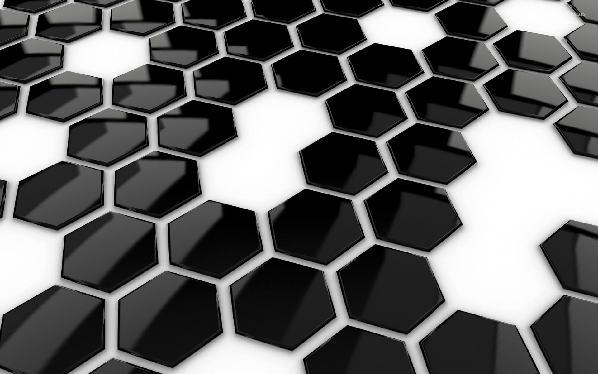 Black and White, Hexagons Wallpaper, 1920x1200 HD Desktop