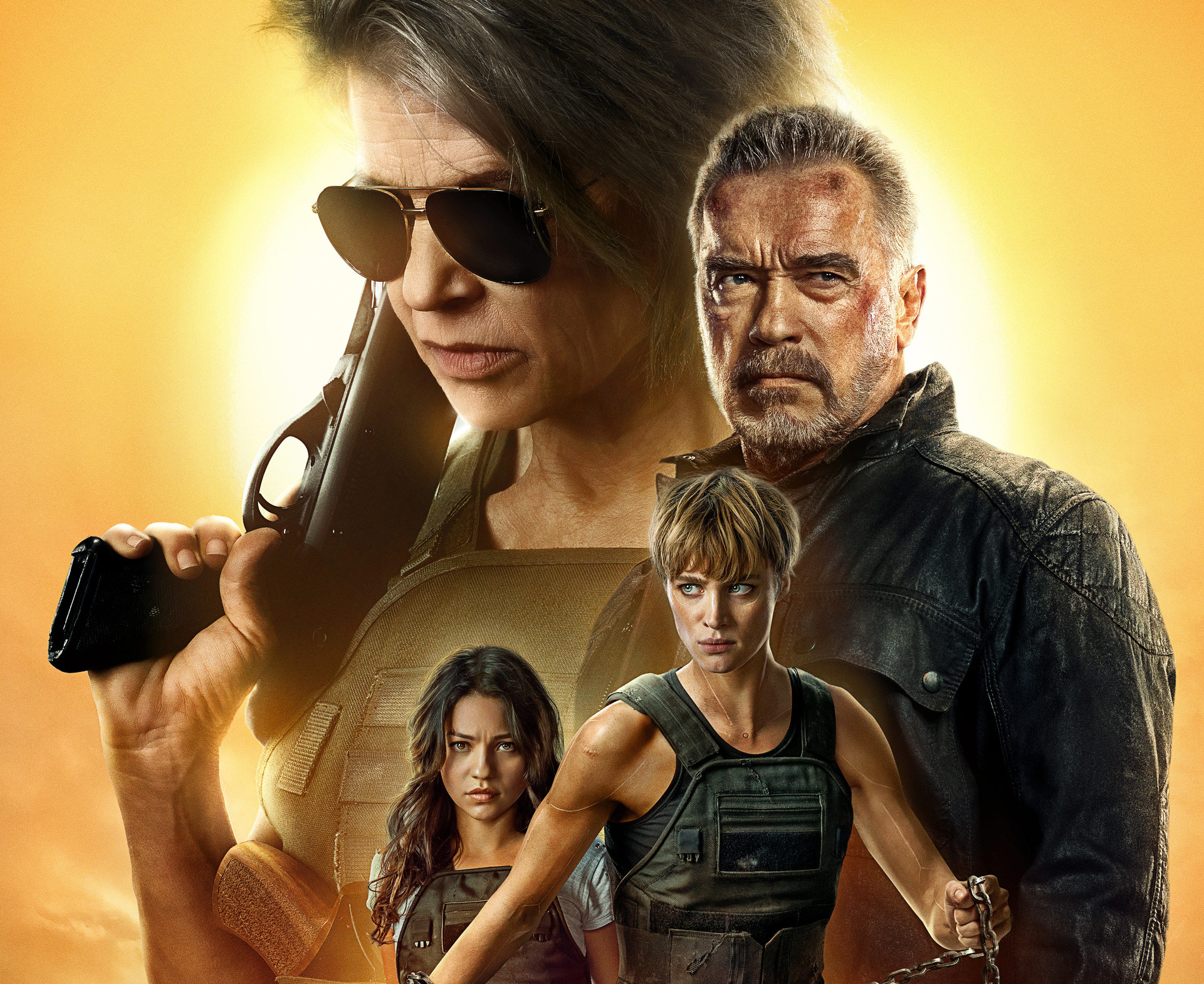 Linda Hamilton, Mackenzie Davis, Natalia Reyes, Sarah Connor, Iconic characters, 1930x1570 HD Desktop