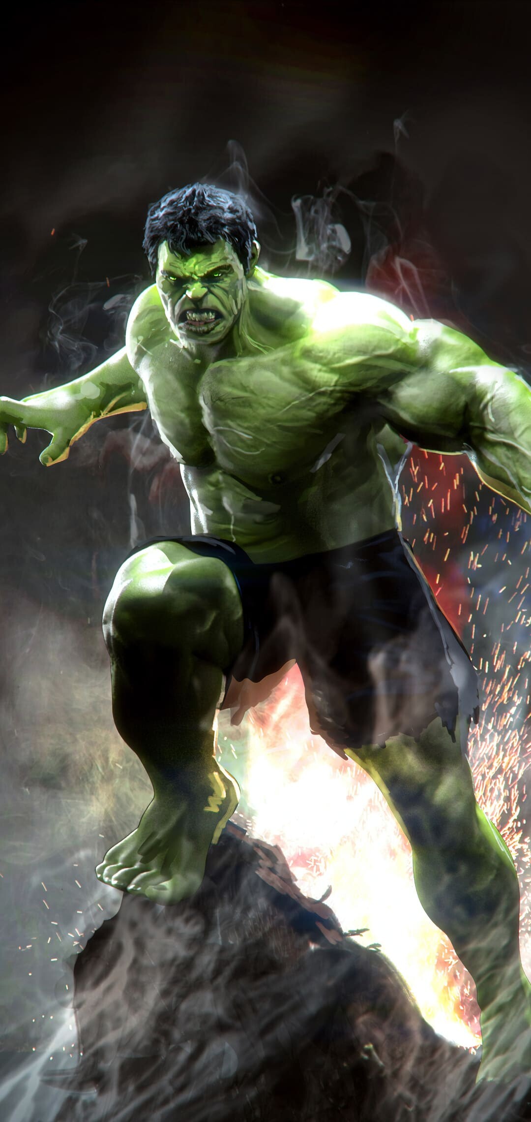 Hulk, Popular fictional character, Incredible power, Hulk smash, 1080x2280 HD Phone