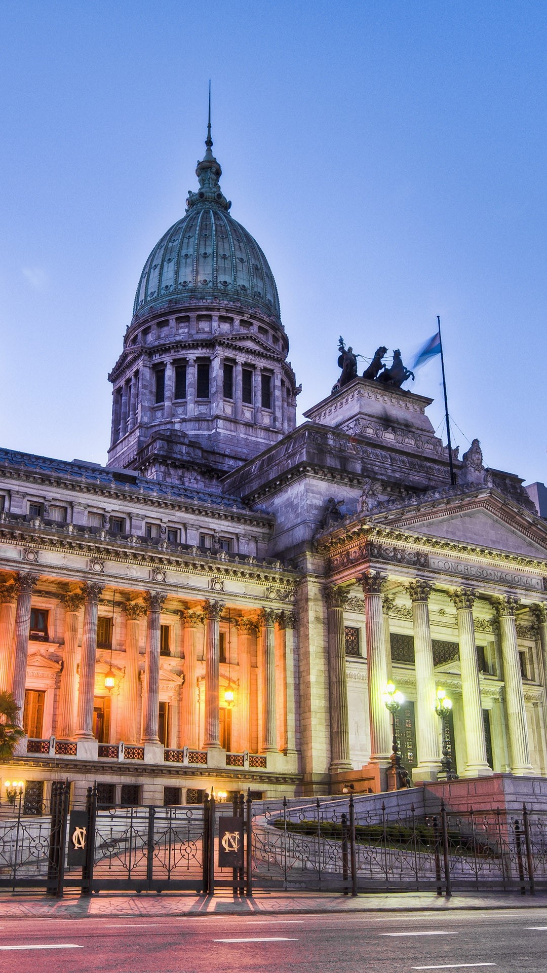 Argentina National Congress, Buenos Aires, Sunset, 1080x1920 Full HD Phone