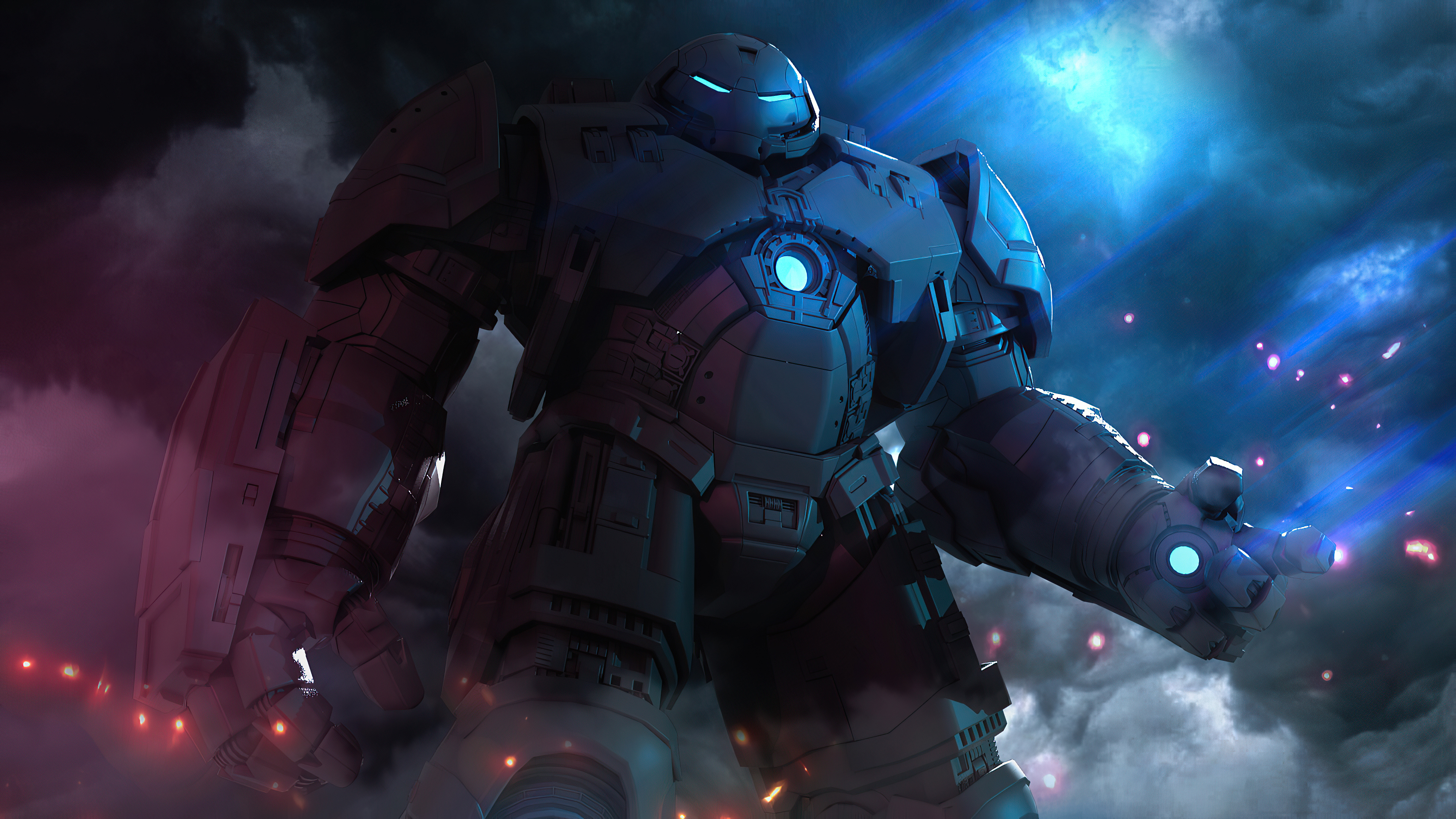 Hulkbuster armor, Epic battle, Iconic superhero, Marvel comics, 3840x2160 4K Desktop