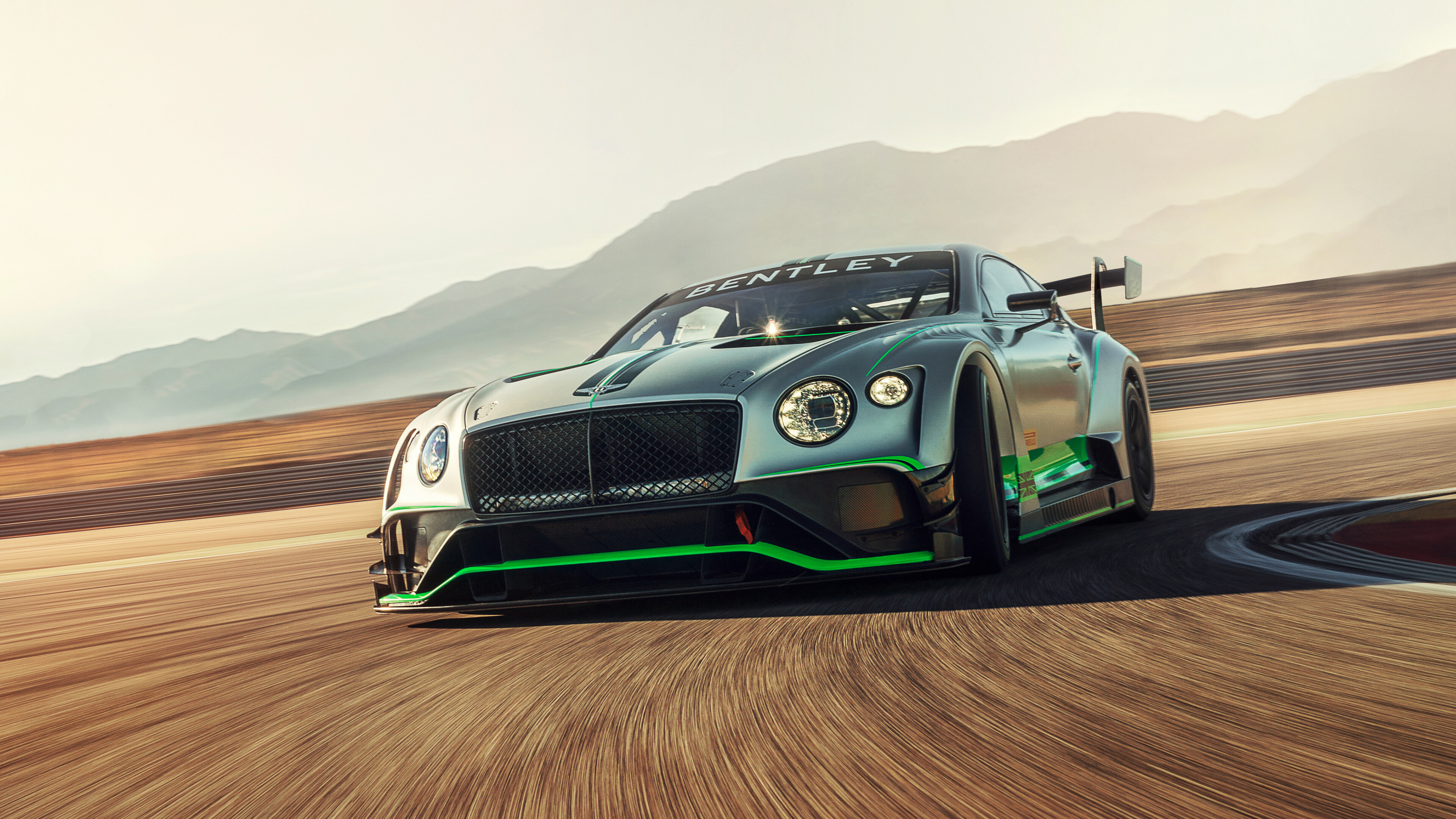 Wallpaper Bentley Continental GT3, 2018 edition, Motion blur effect, High definition imagery, 3840x2160 4K Desktop