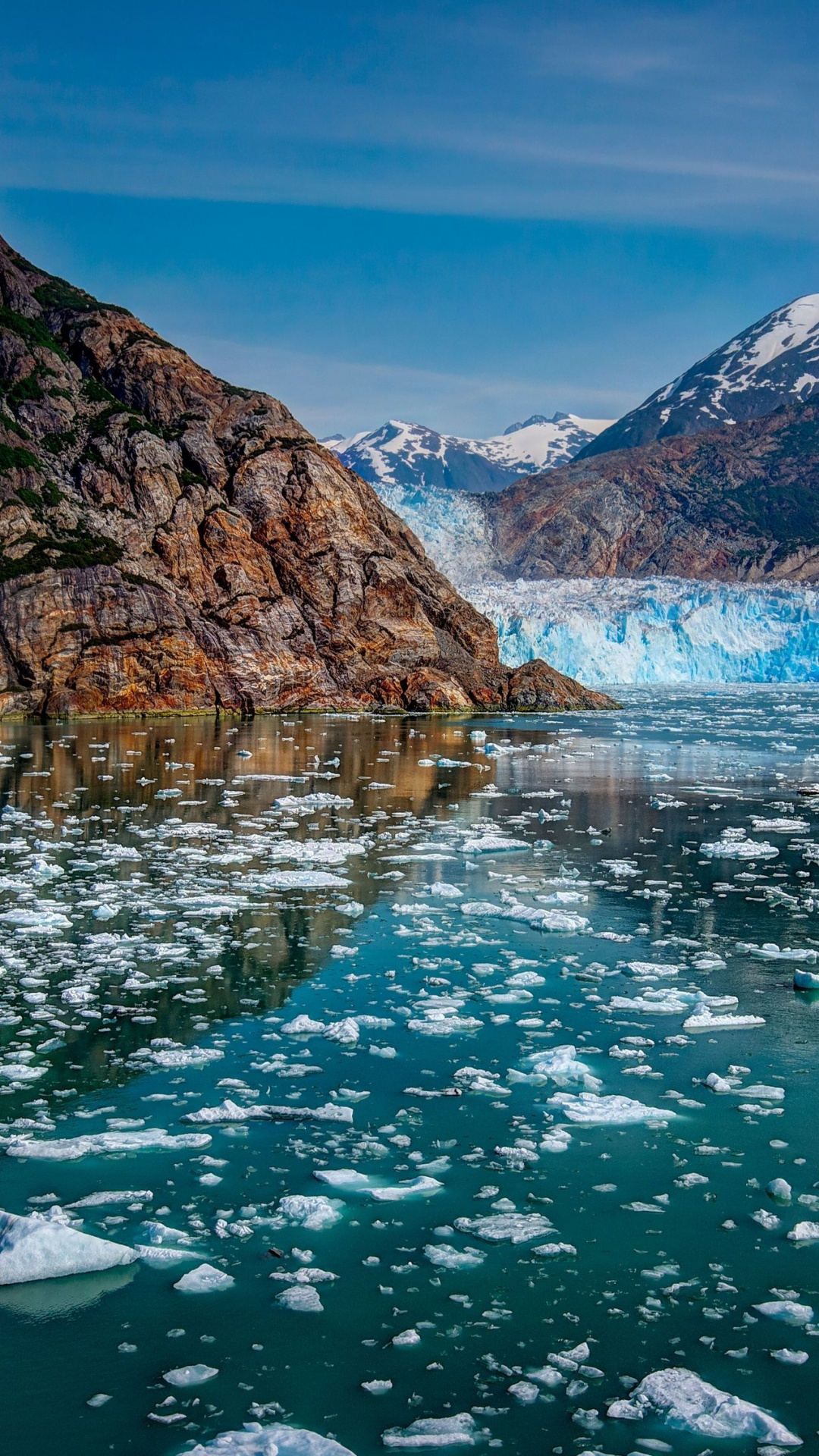 Glacier Bay National Park, Mountains, glaciers, ice, 1080x1920 Full HD Phone