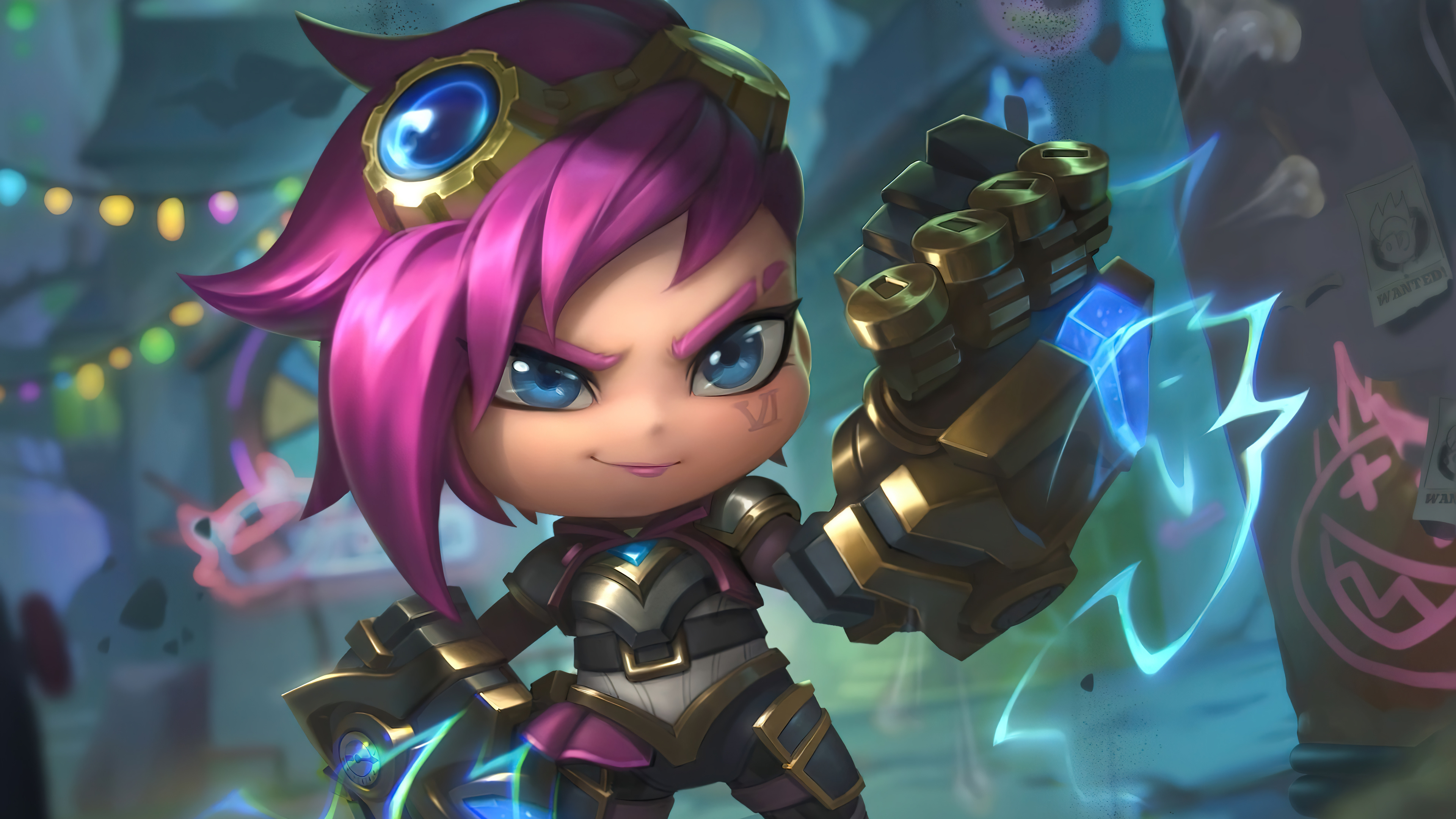 League of Legends, Chibi, Vi, TFT Little Legends, 3840x2160 4K Desktop