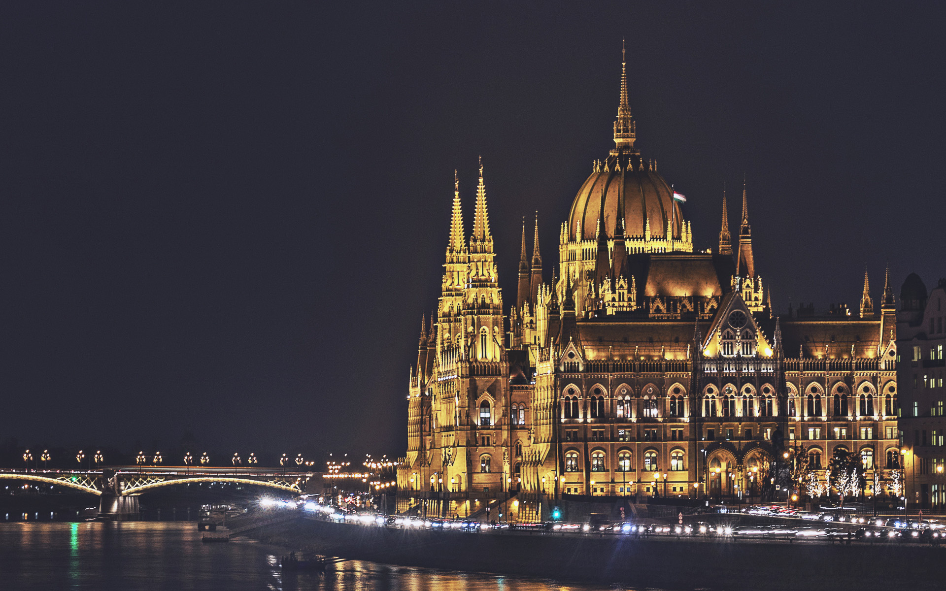 Parliament of Budapest, Nightscape beauty, Hungarian Parliament building, City attractions, 1920x1200 HD Desktop