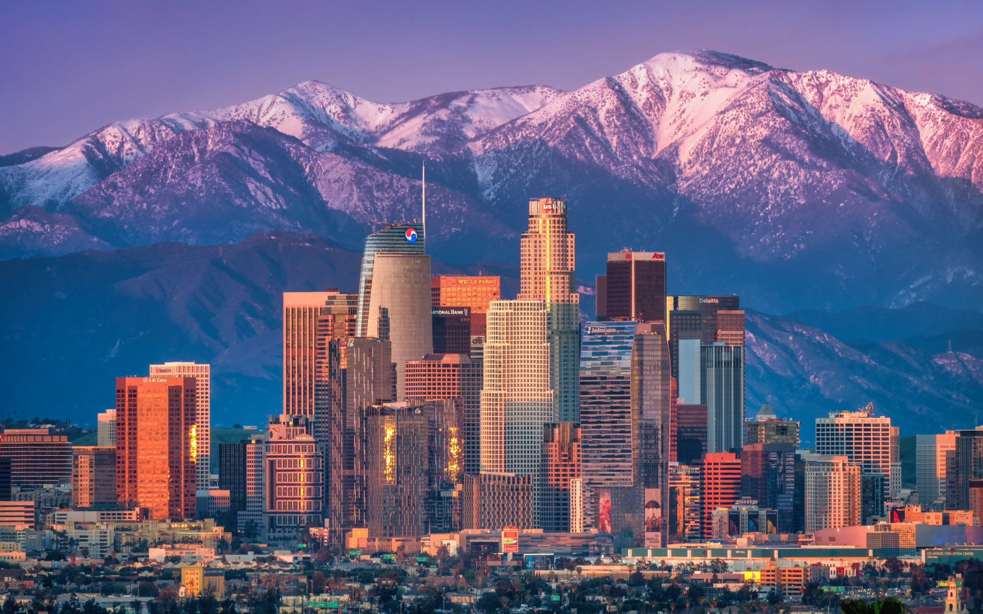 Los Angeles Skyline, Travels, Skyscrapers, Modern buildings, 1920x1200 HD Desktop