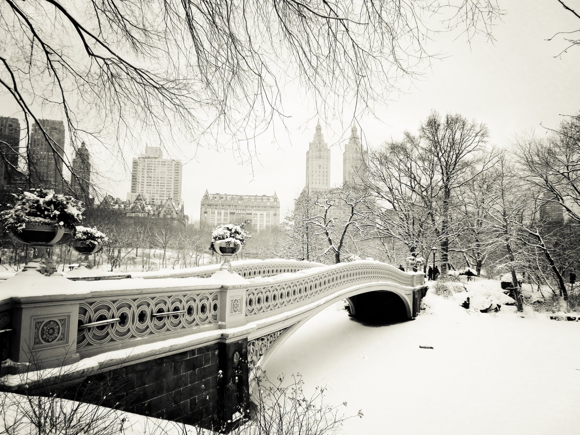 Monochrome, Central Park Wallpaper, 1920x1440 HD Desktop