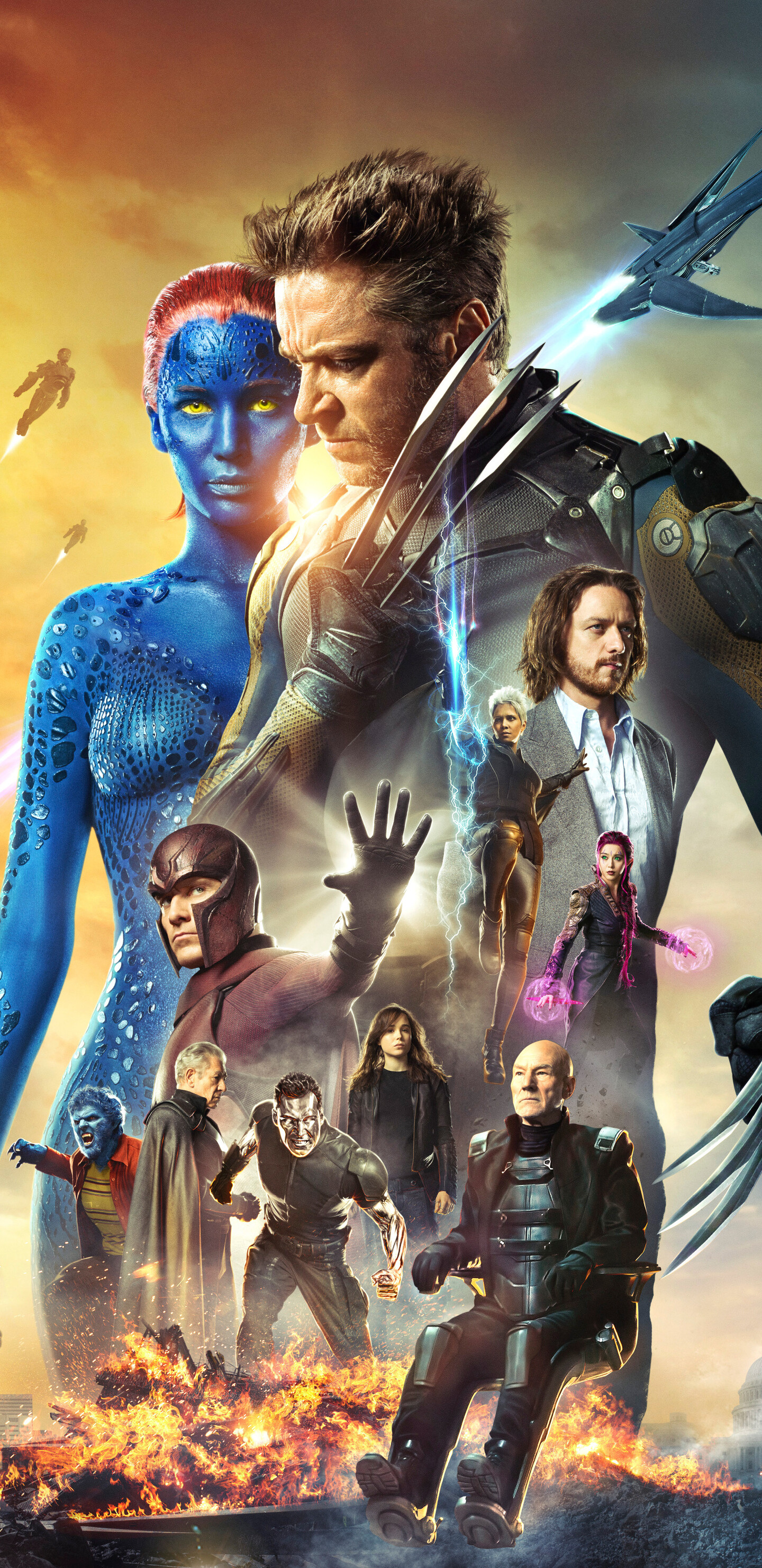 X-Men Days of Future Past, Movie poster, Samsung Galaxy Note, Amazing visuals, 1440x2960 HD Phone