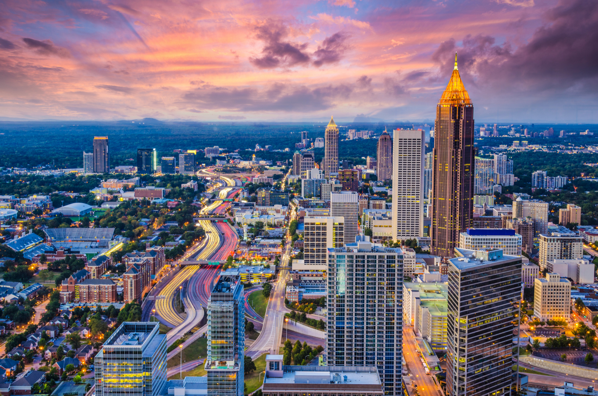 Atlanta skyline, The source, 2000x1330 HD Desktop