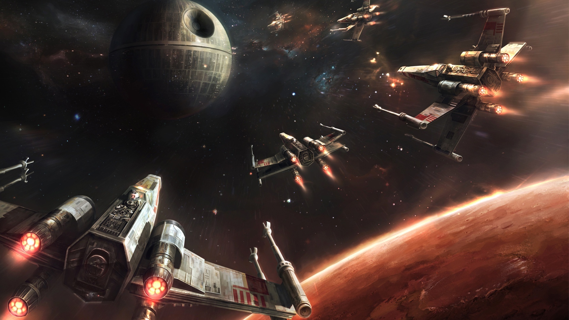 Battle of Yavin, Death Star (Star Wars) Wallpaper, 1920x1080 Full HD Desktop