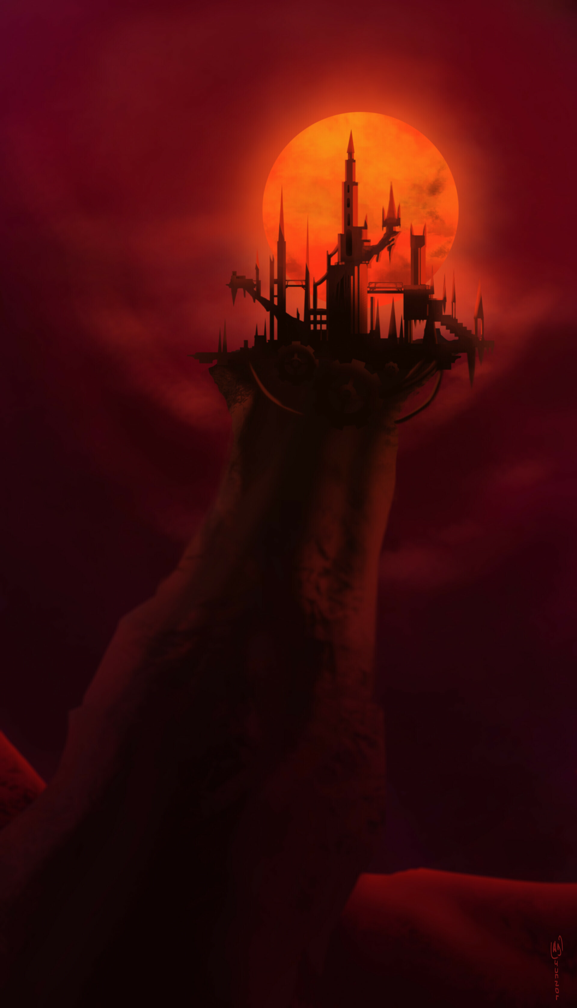 Castlevania, Dracula's castle, Adrien Descamps, Gothic imagery, 1920x3360 HD Phone