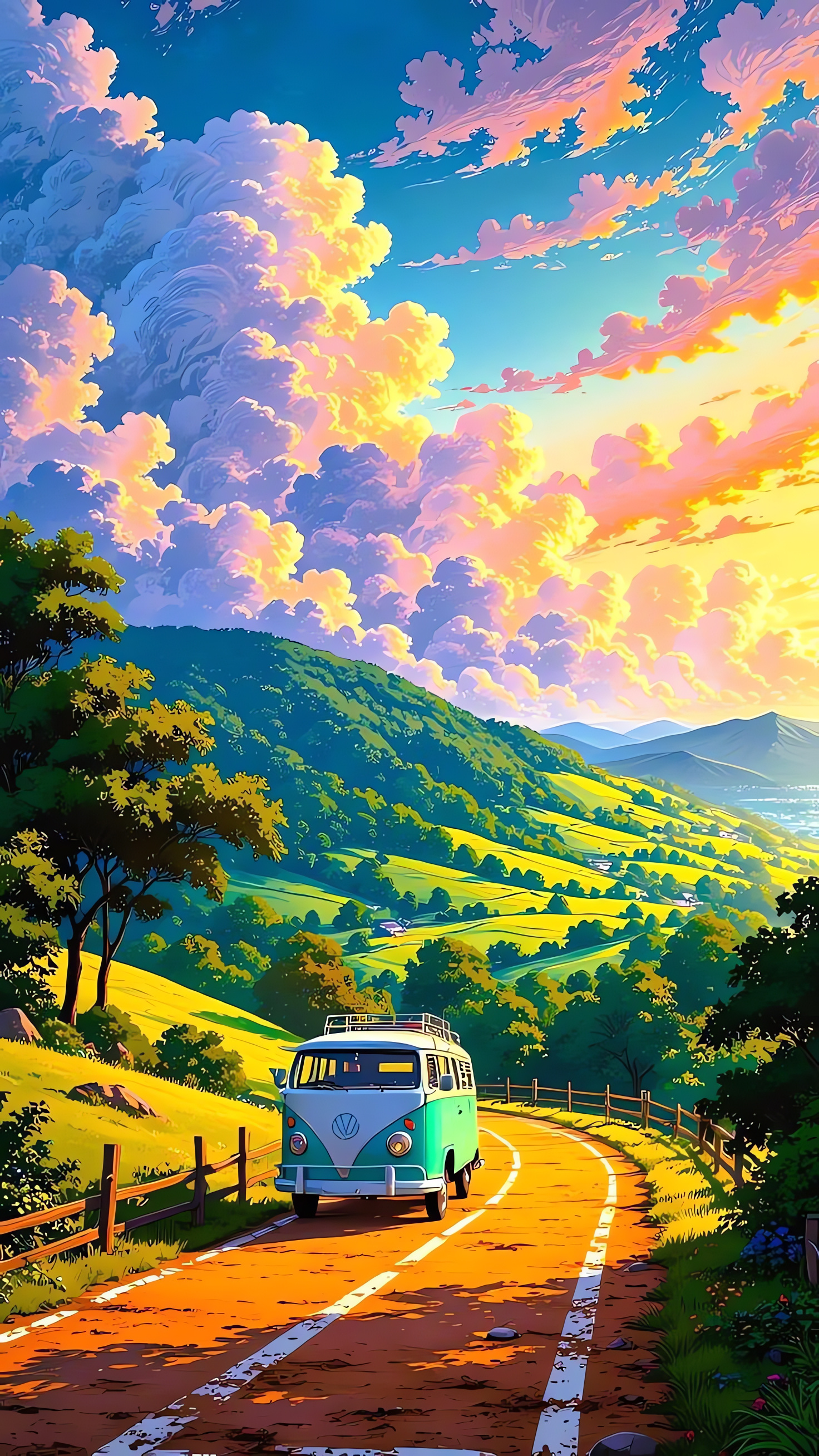 Volkswagen Transporter T1, Van, SambaBUS, The Hippie Mobile, HD AI-image