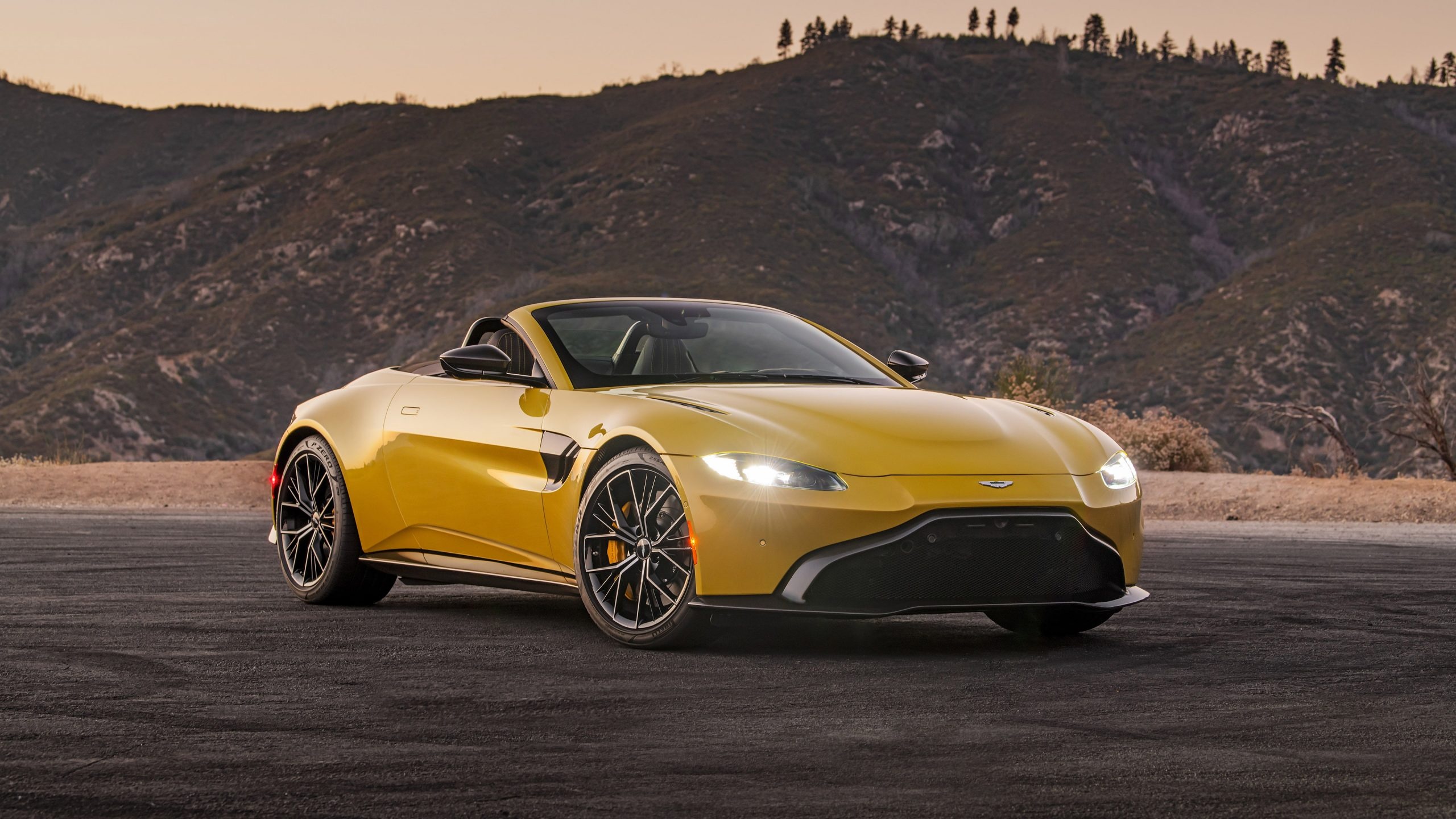 Aston Vantage Roadster, Dark-themed wallpaper, Posted by Ryan Mercado, Aston Martin love, 2560x1440 HD Desktop