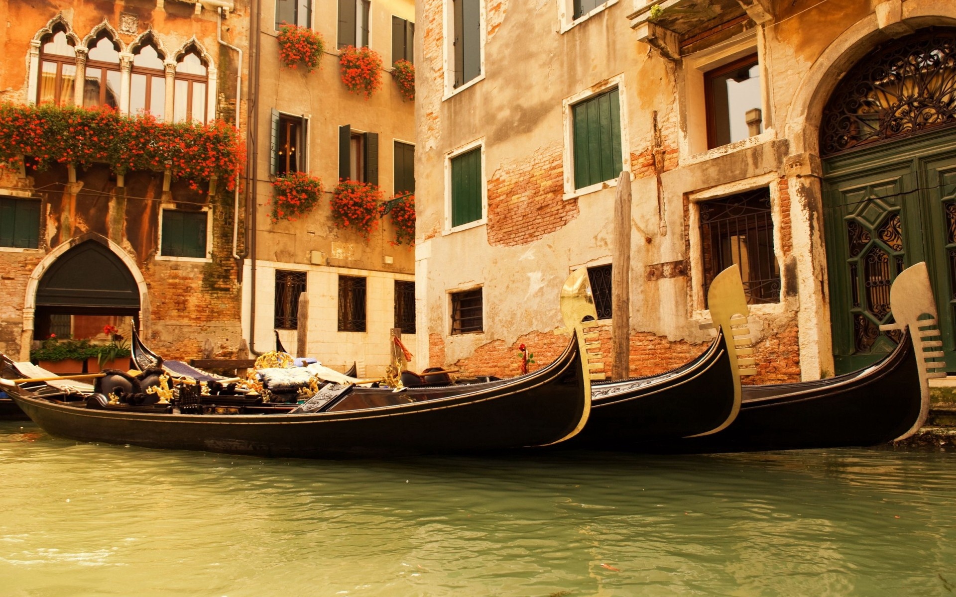 Venice gondola wallpaper, Aesthetic view, Italian waterways, Classic boat, 1920x1200 HD Desktop