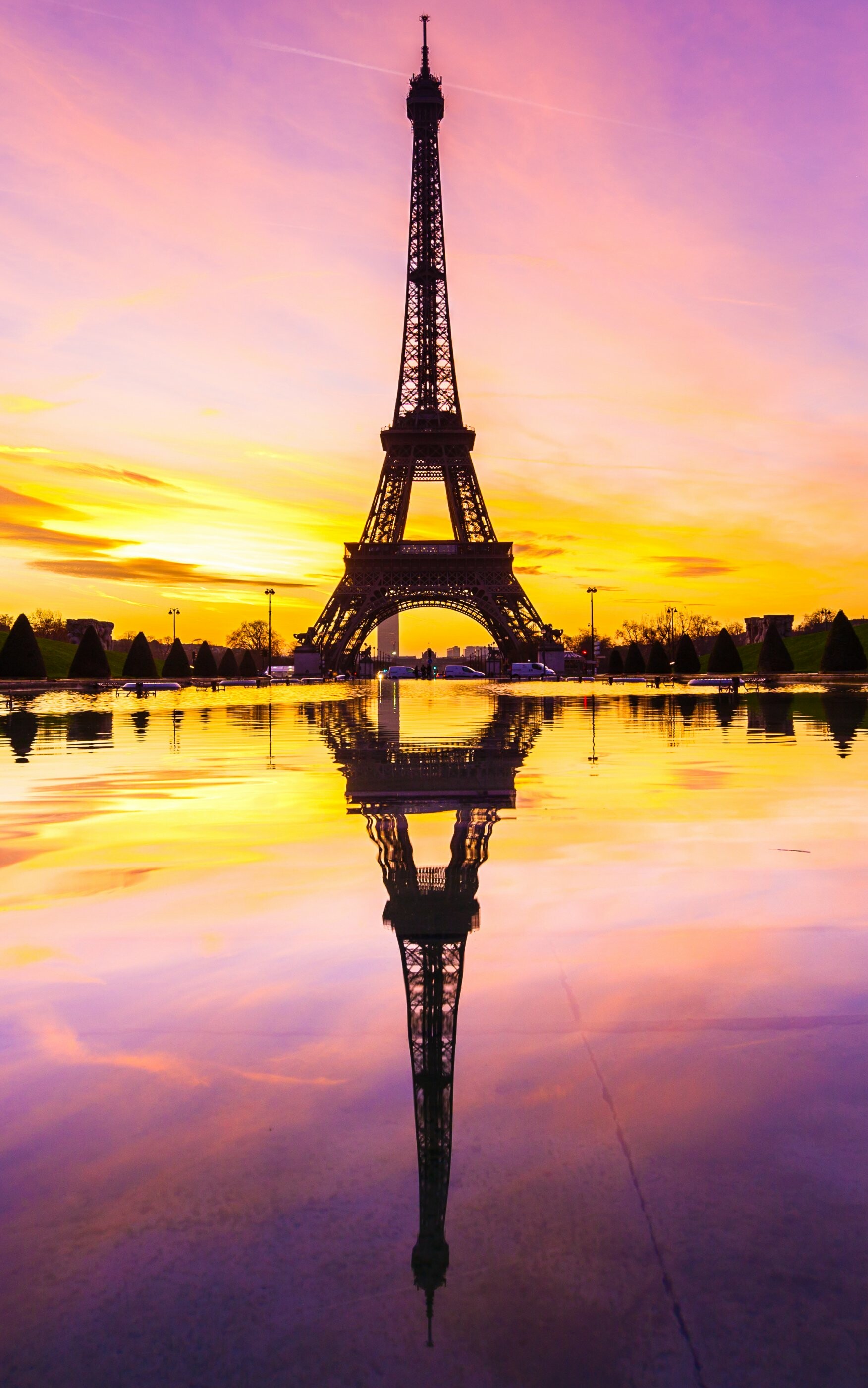 Sunset, Eiffel Tower Wallpaper, 1760x2800 HD Phone