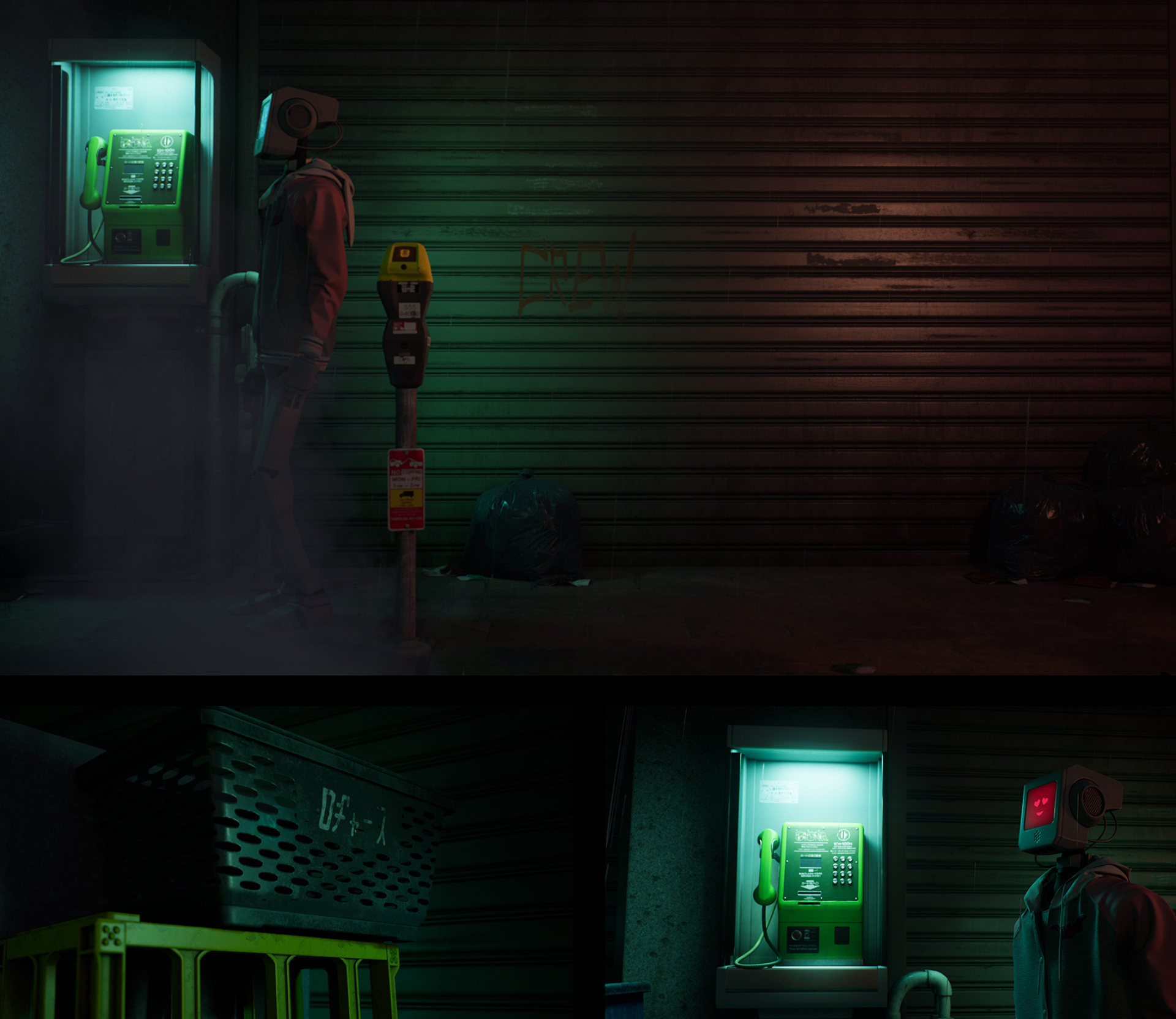 Stray game, Liam Wong's art, Unreal Engine 5, Polycount fanart, 1920x1670 HD Desktop