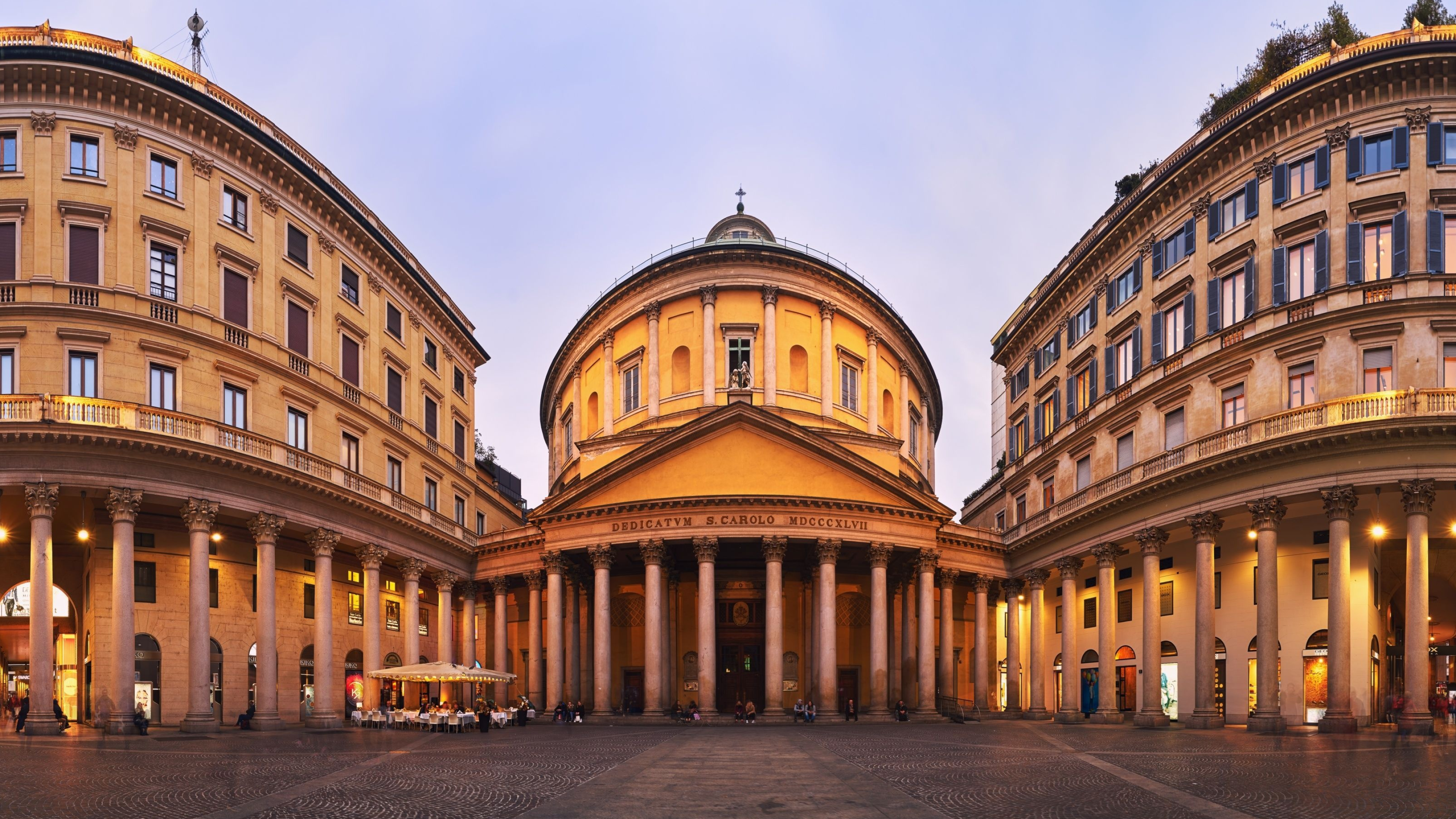 Milan cityscape, Vibrant nightlife, Stunning visuals, Italian charm, 3560x2000 HD Desktop