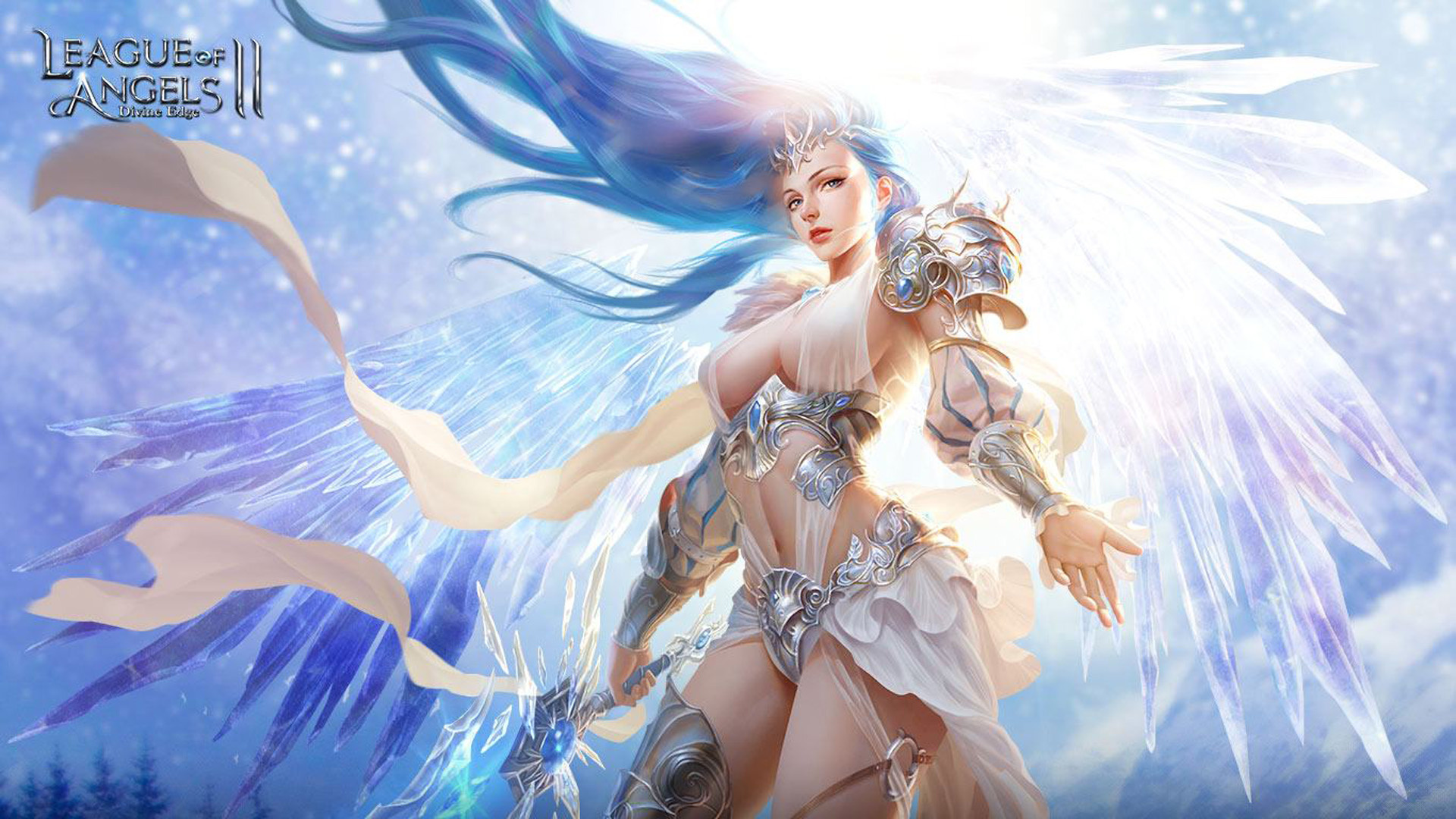 League of Angels (Gaming), League of Angels 2, Blue angel wings, Video game art, 1920x1080 Full HD Desktop