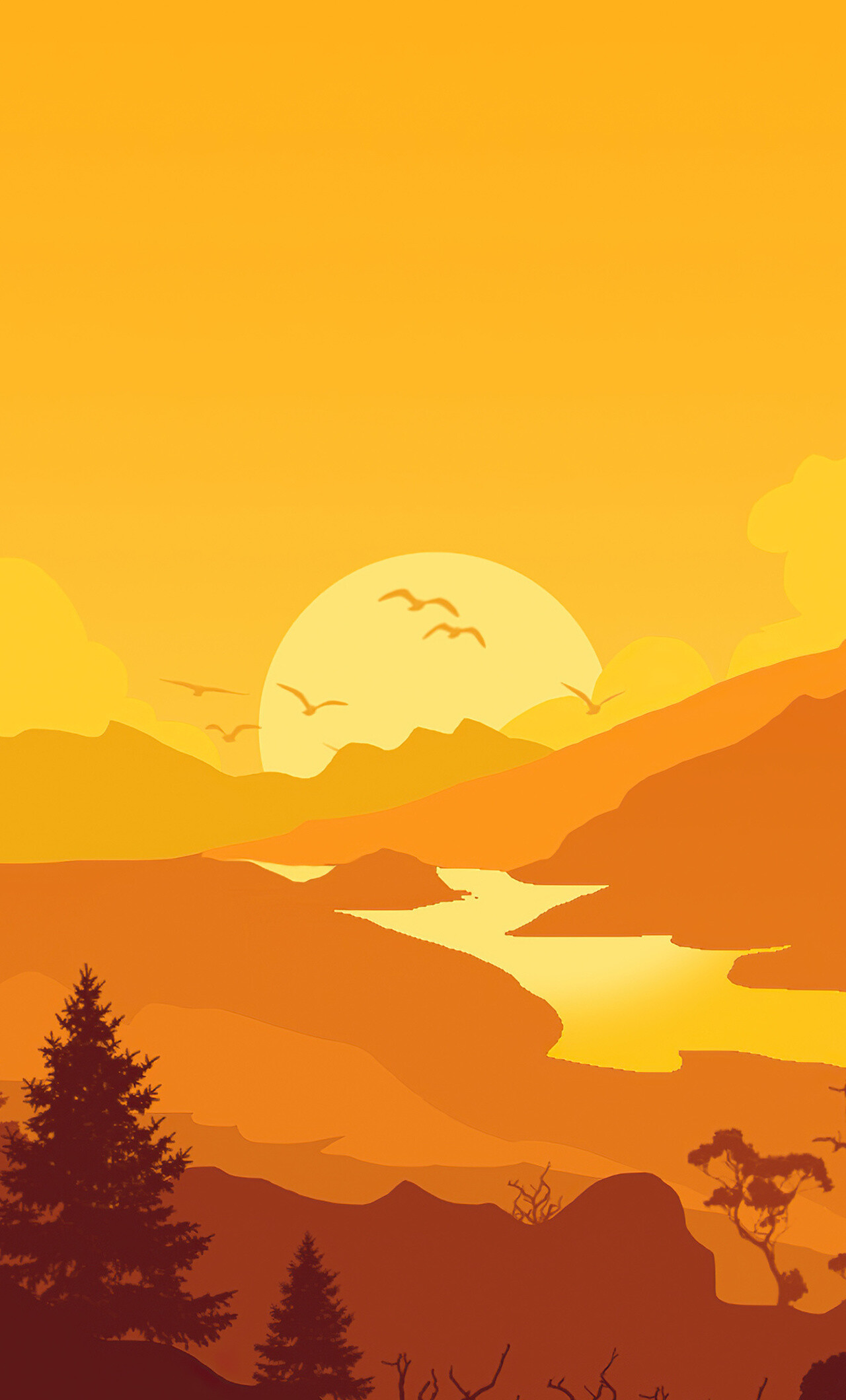 Firewatch sunrise minimal 4k, Gaming, 1280x2120 HD Phone