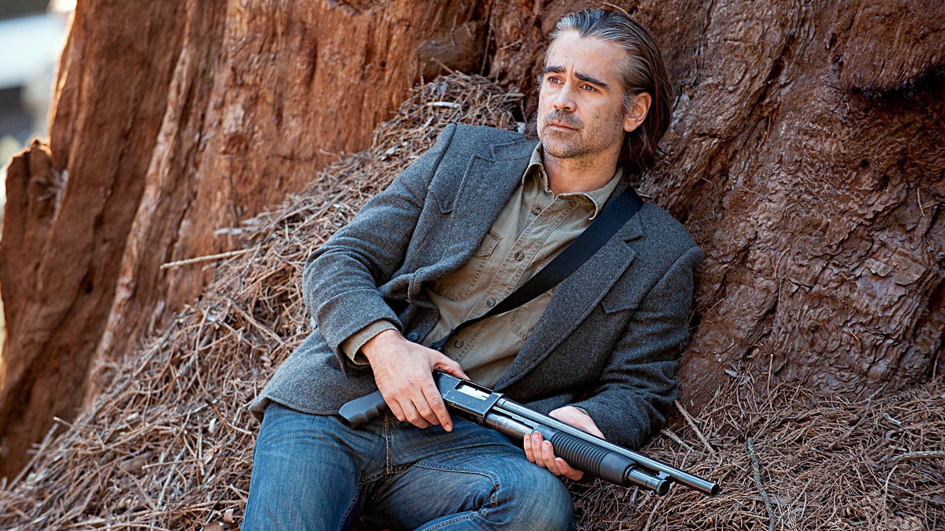 True Detective mens gray suit, Notched lapel, Colin Farrell, Men, 1920x1080 Full HD Desktop