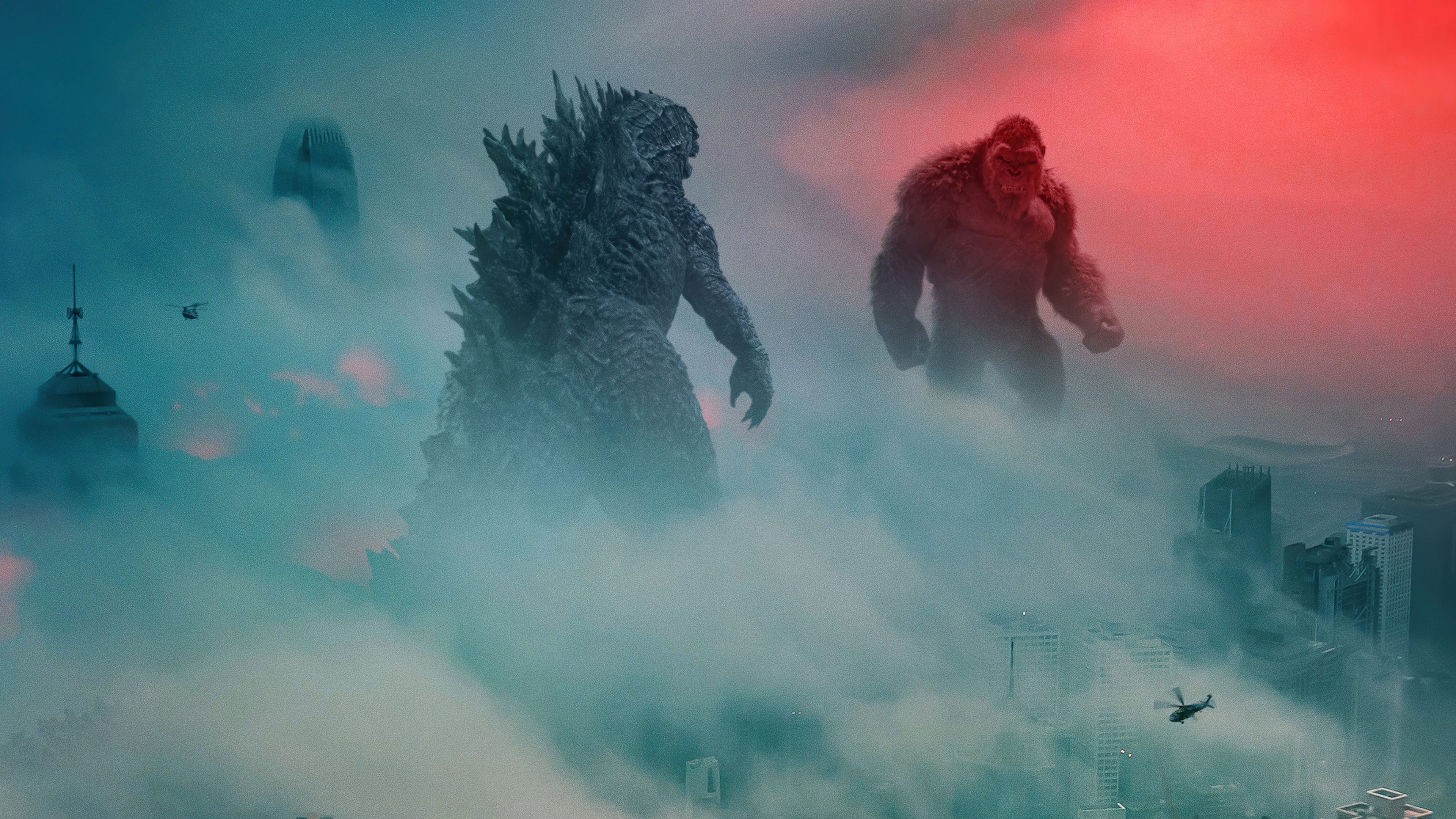 Godzilla vs Kong movie, Thrilling action, 4K HD wallpapers, Ultimate battle, 3840x2160 4K Desktop