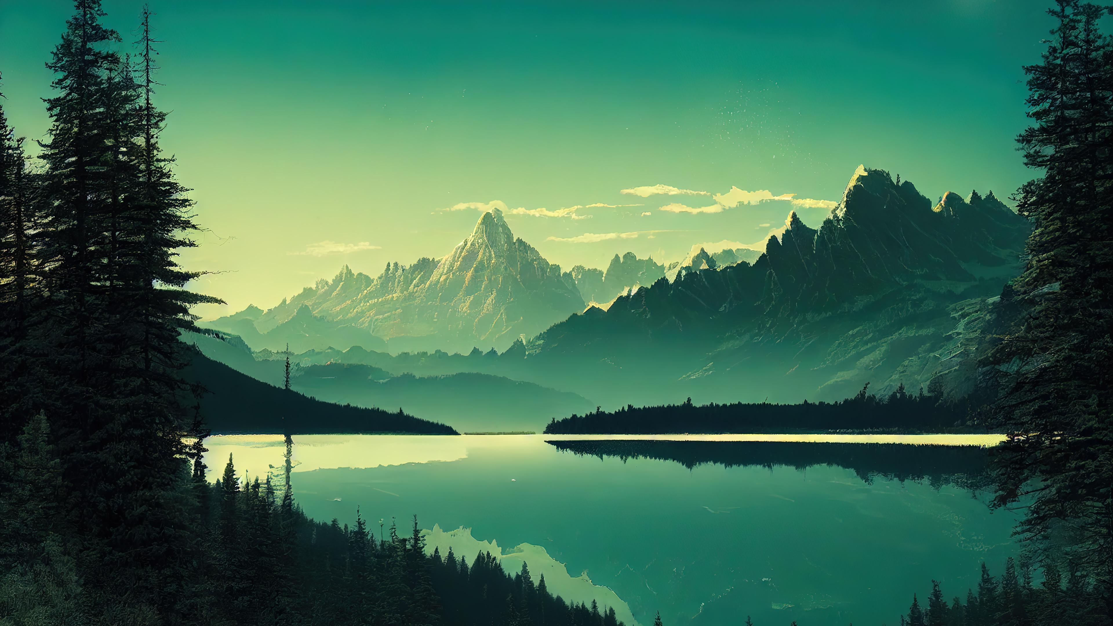 Mountain lake, For Laptop Wallpaper, 3840x2160 4K Desktop