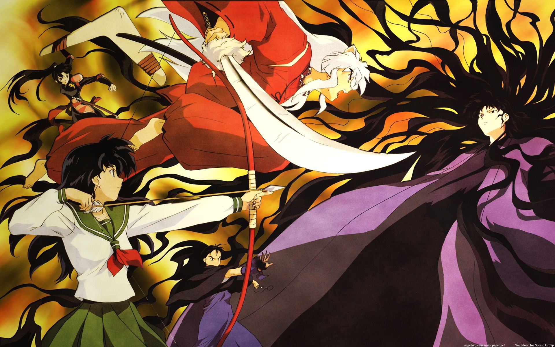 Naraku, InuYasha and Kagome Wallpaper, 1920x1200 HD Desktop