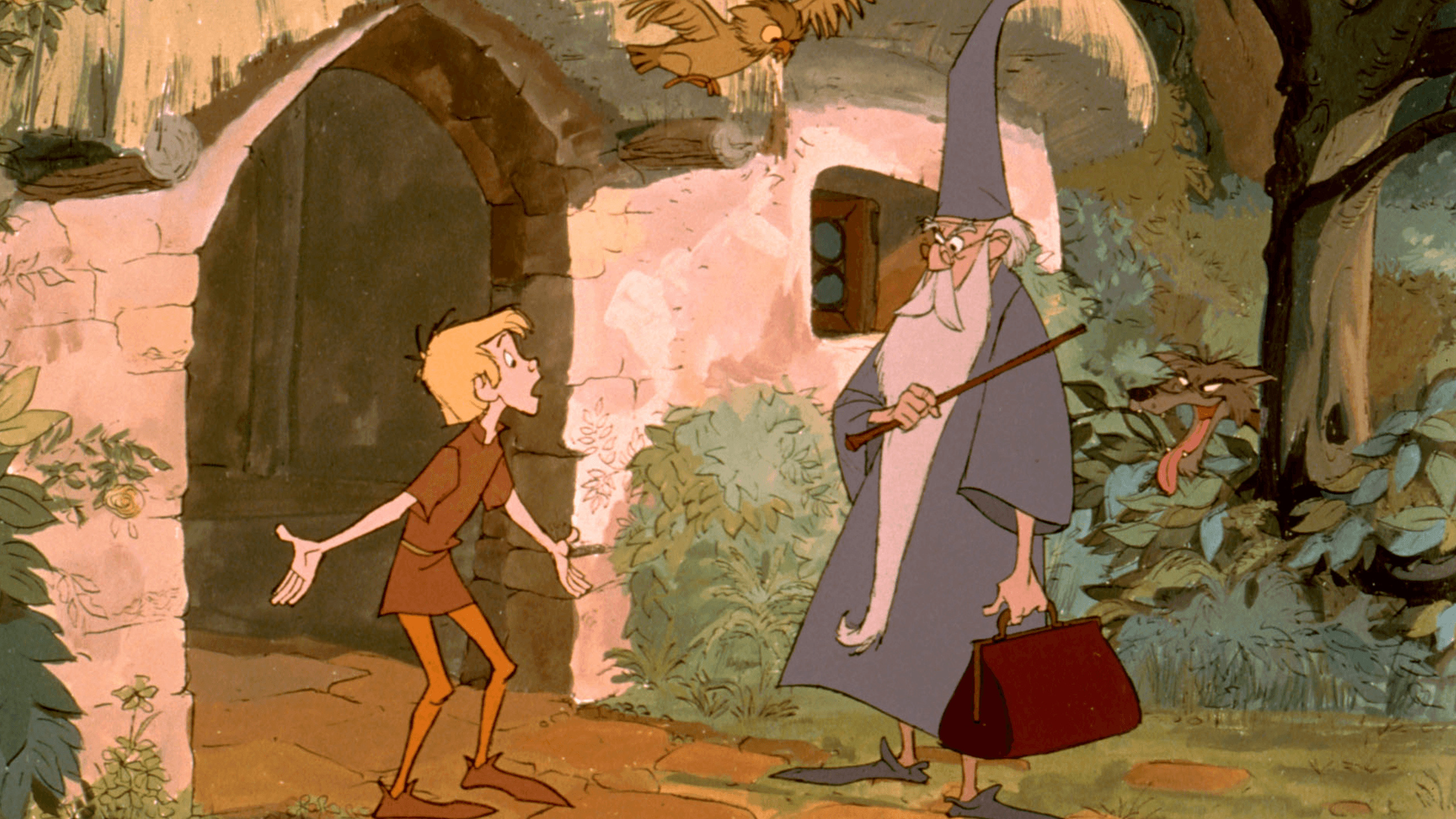 Arthur and Merlin, The Sword in the Stone Wallpaper, 2560x1440 HD Desktop