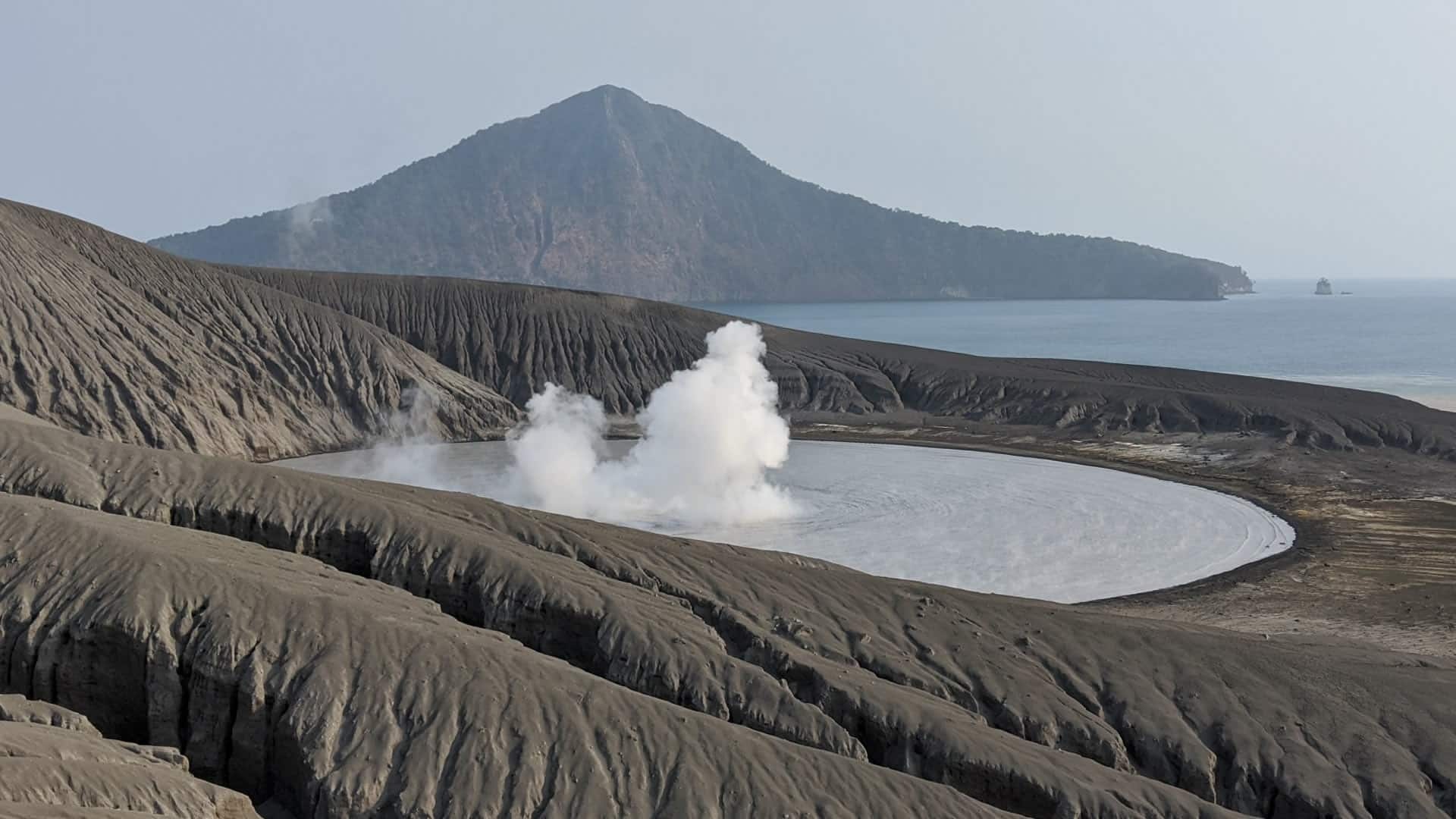 Post-tsunami expedition, Krakatau exploration, Extreme pursuit, Natural disaster aftermath, 1920x1080 Full HD Desktop