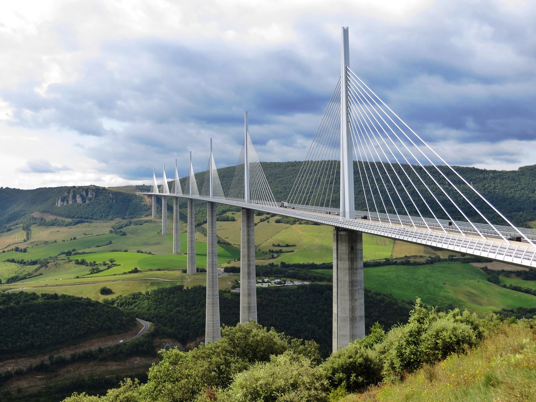 Millau Bridge, Spectacular city views, River landscapes, Natural beauty, 2050x1540 HD Desktop