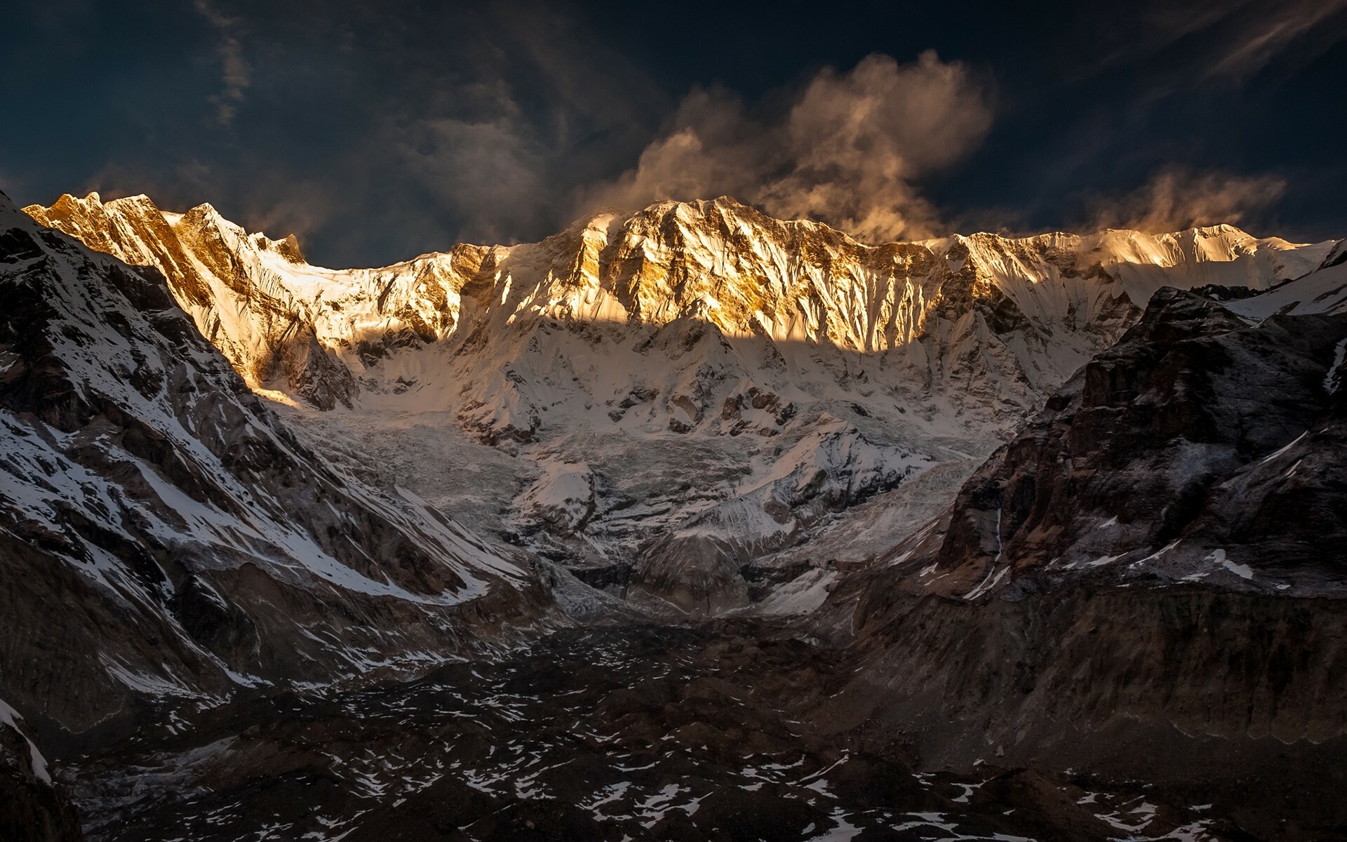 Sunrise mountains, Nepal wallpapers, 1920x1200 HD Desktop