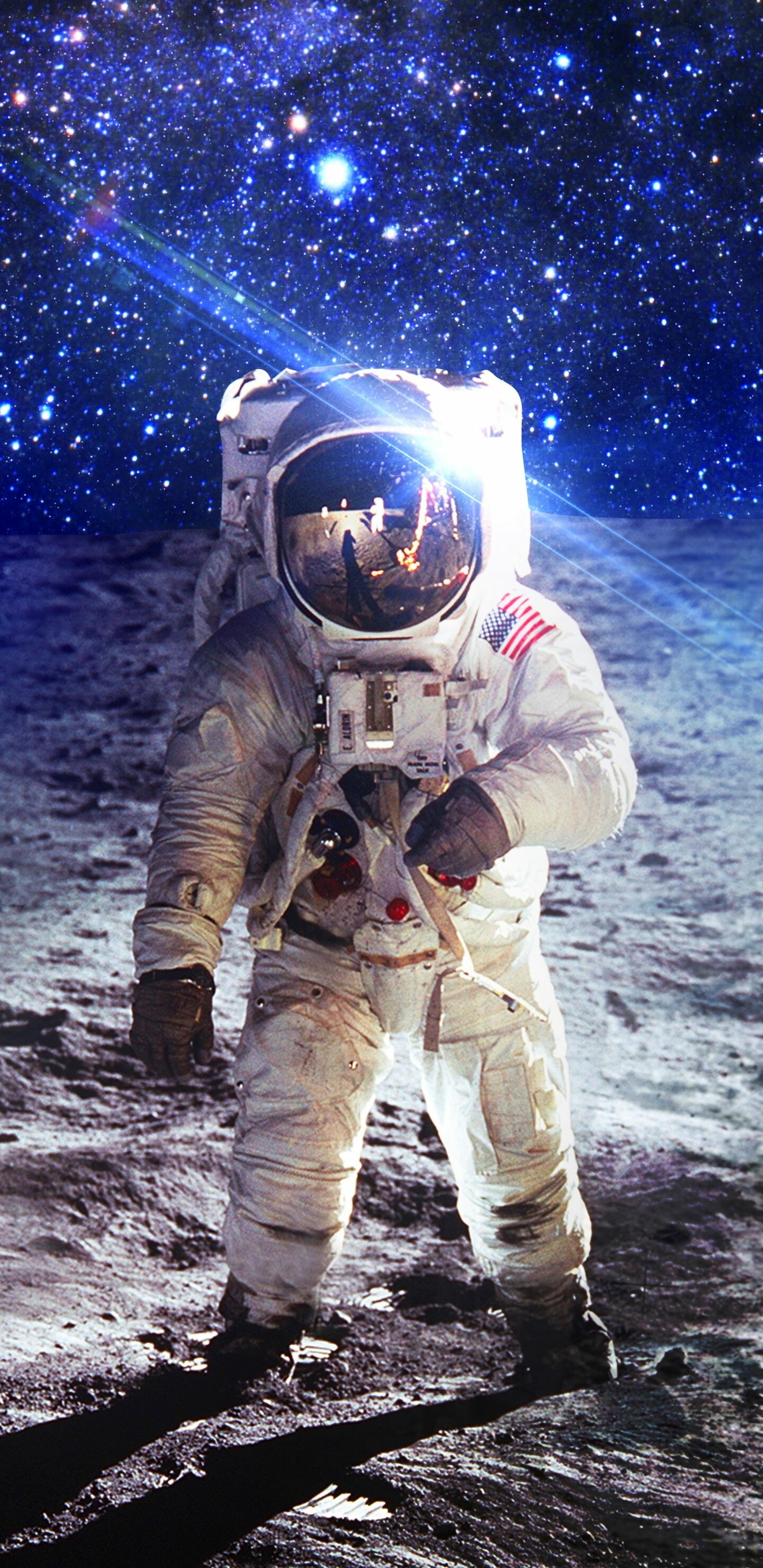 Buzz Aldrin, Man on the Moon Wallpaper, 1440x2960 HD Phone