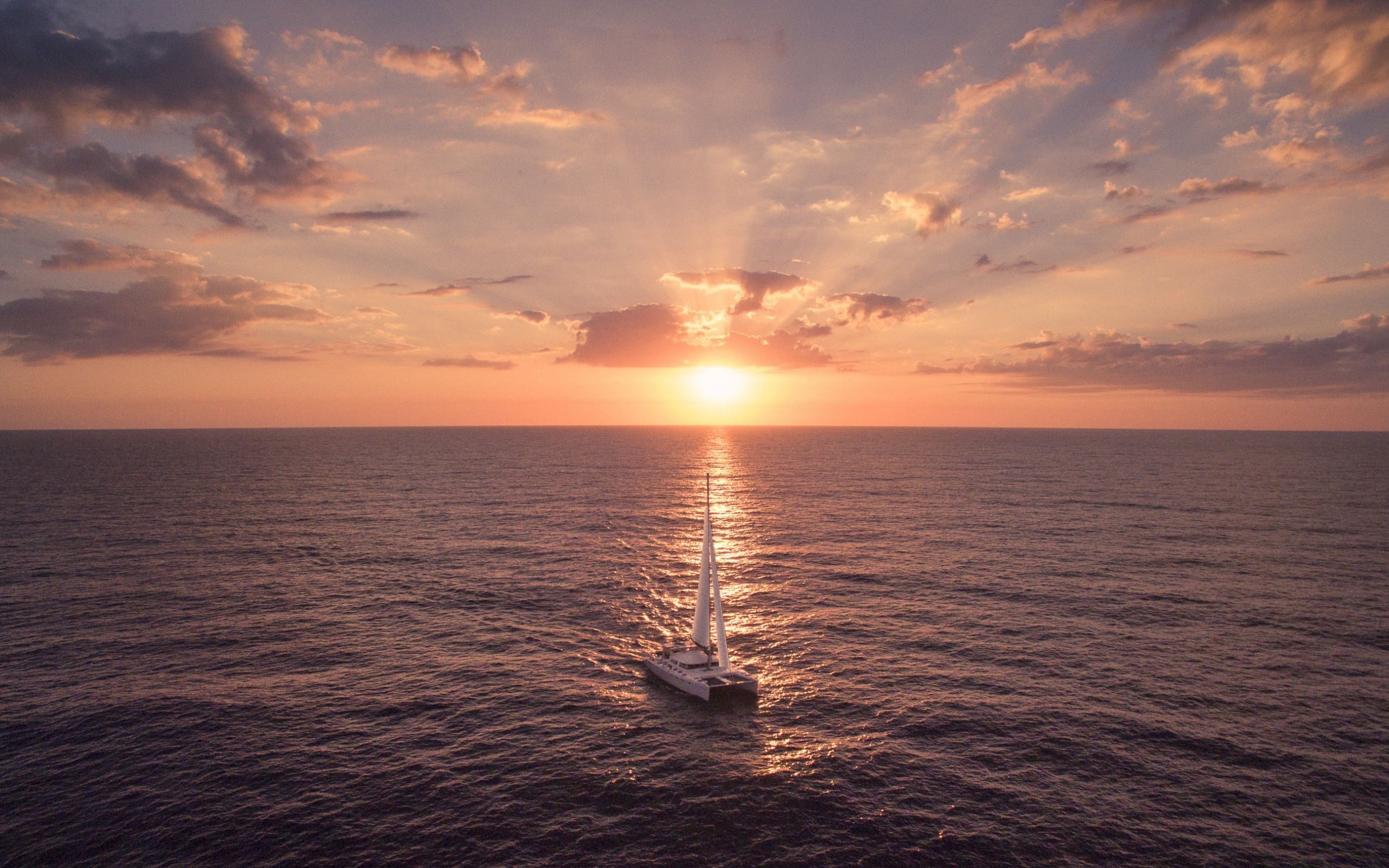 Catamaran, Navigating the waves, Sailing beauty, Oceanic escape, 2560x1600 HD Desktop